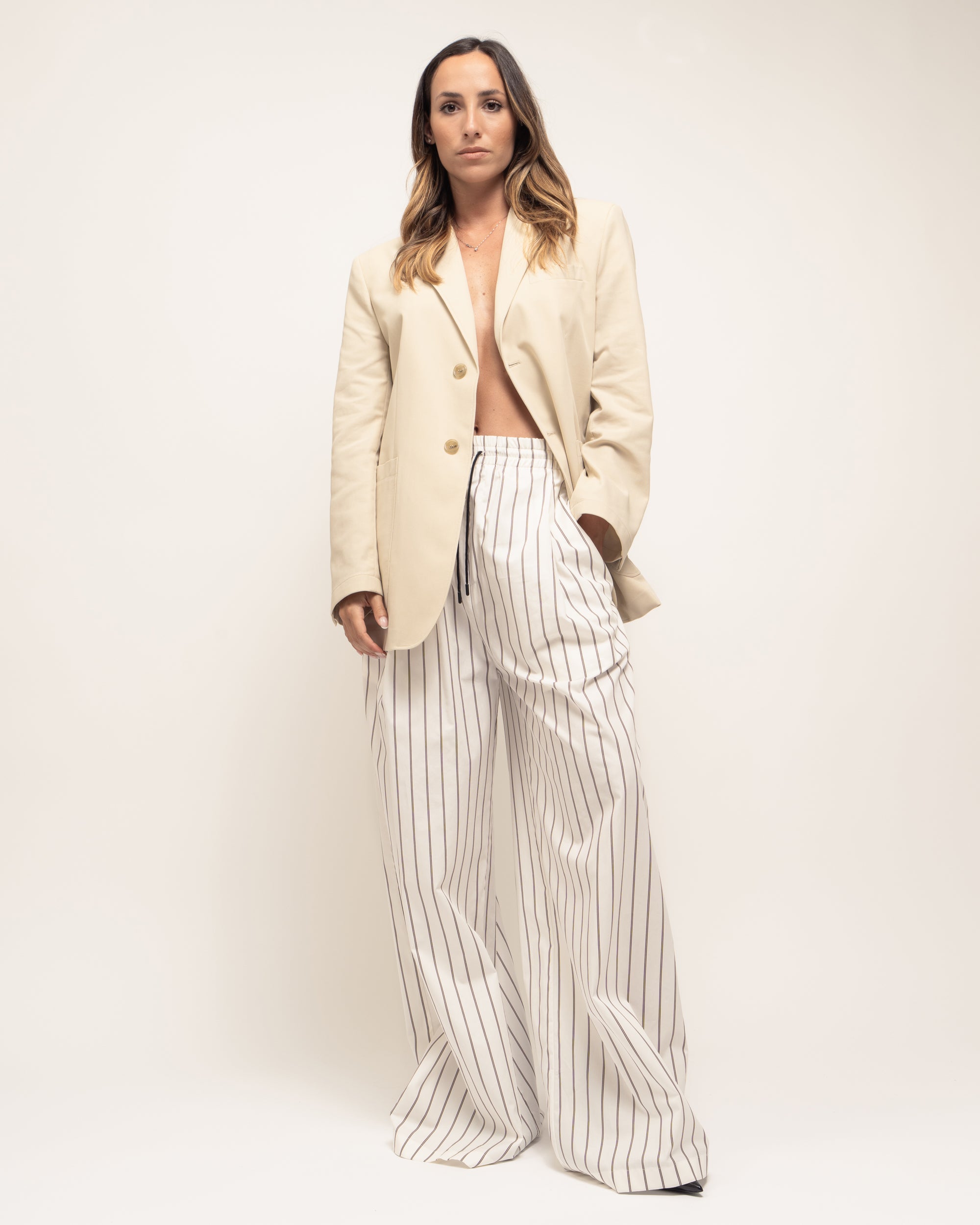 Ben blazer monopetto in gabardina crêpe