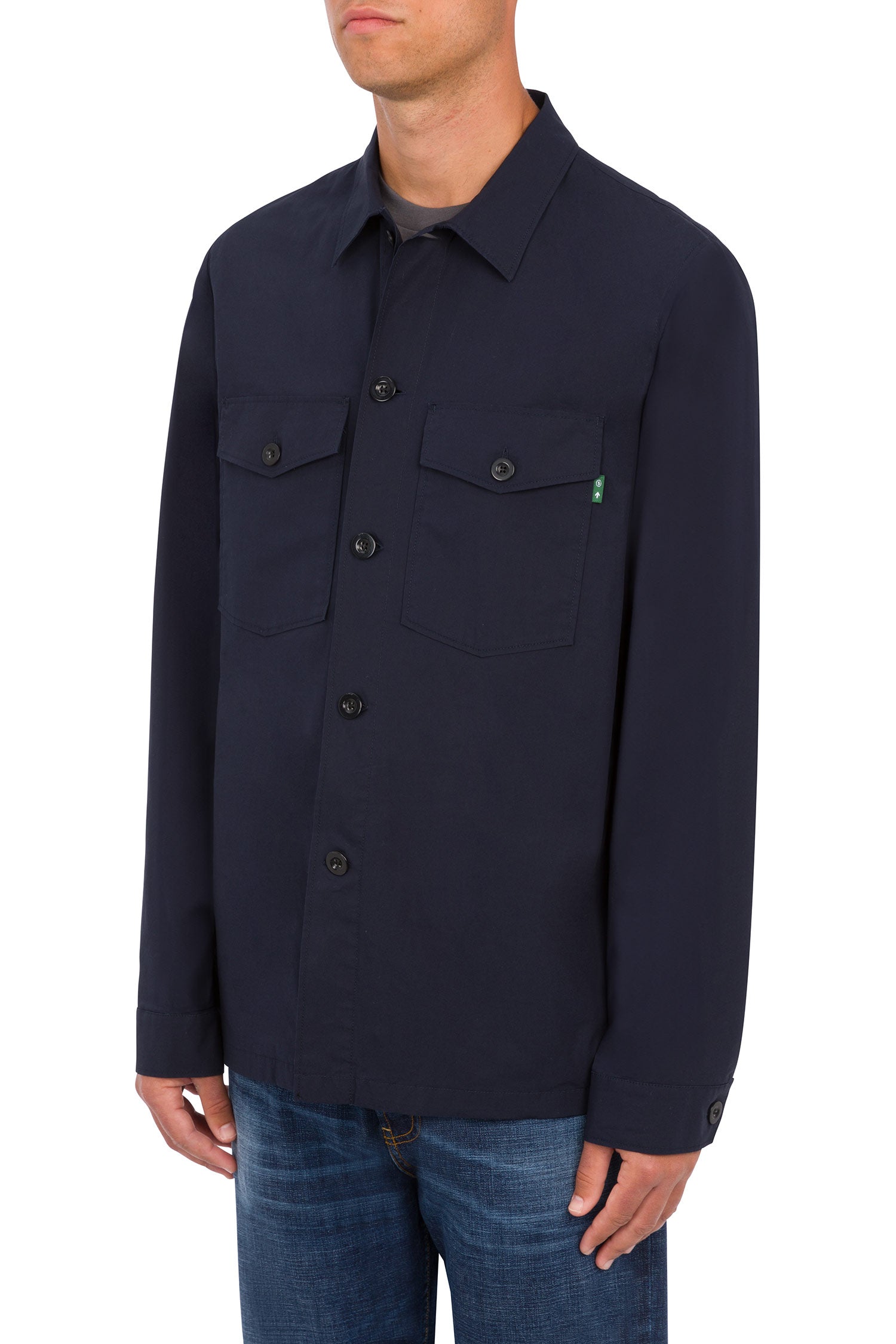 Broz overshirt in blue poplin