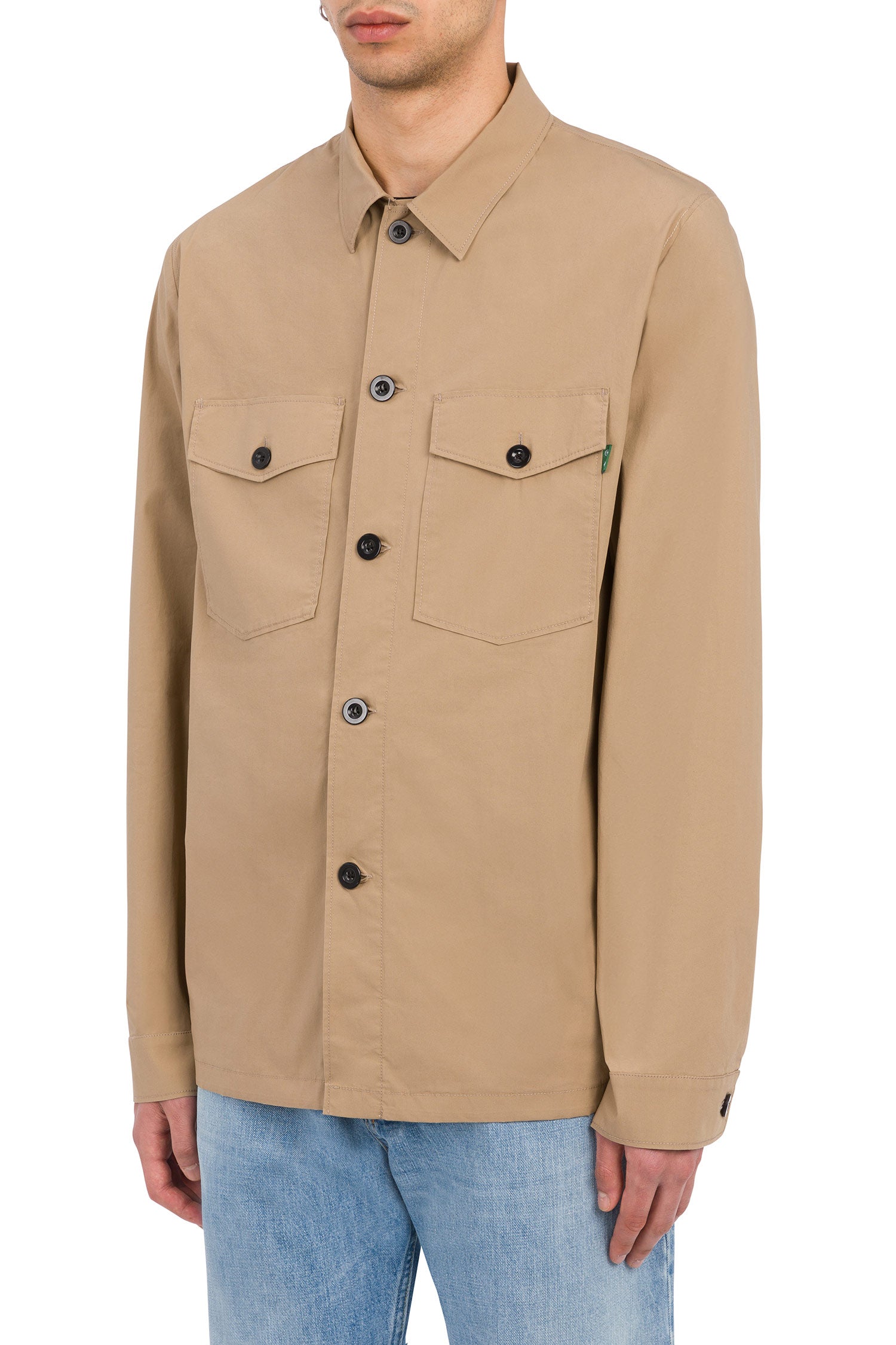 Broz overshirt in camel poplin