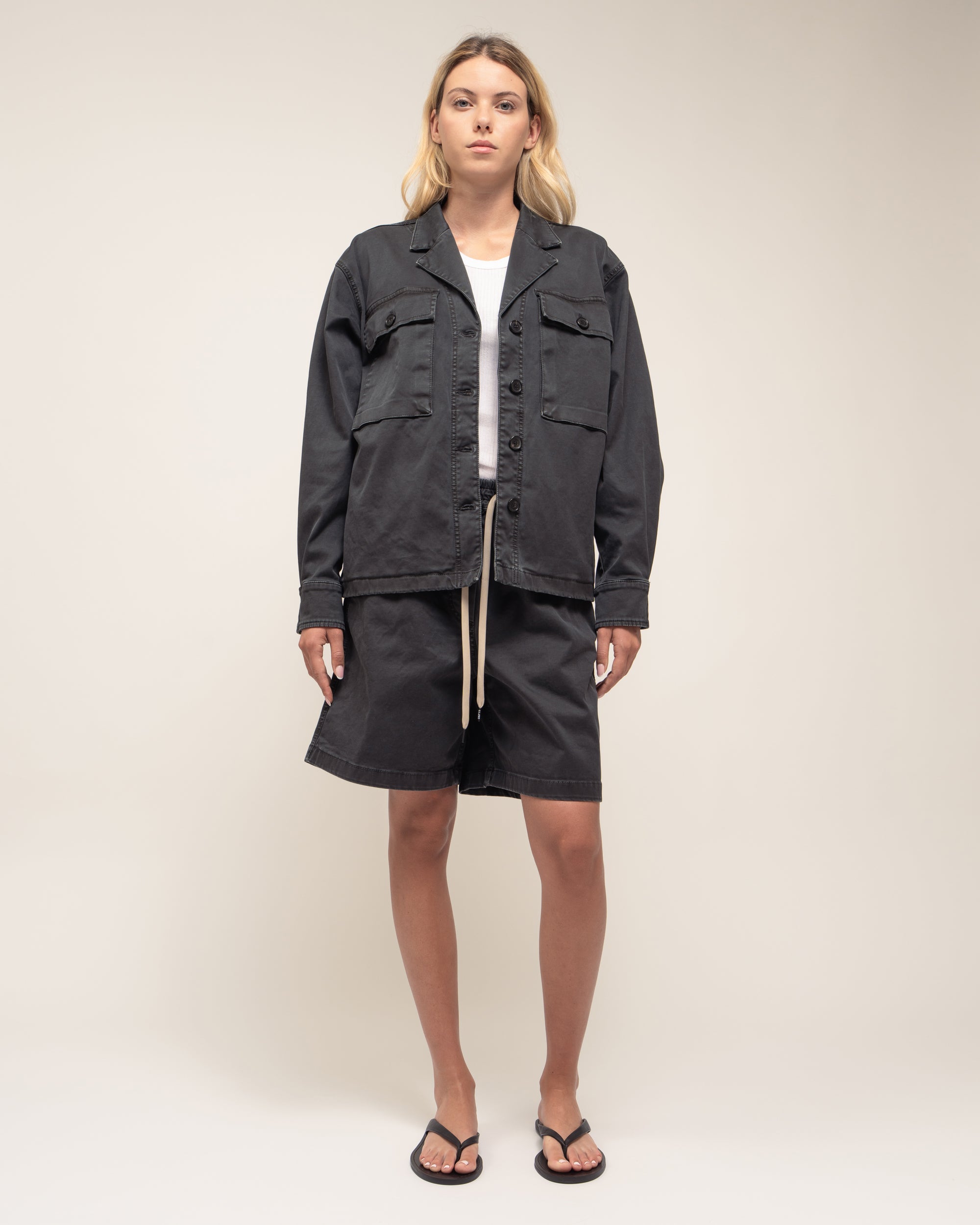 Chaka giacca camicia in gabardina