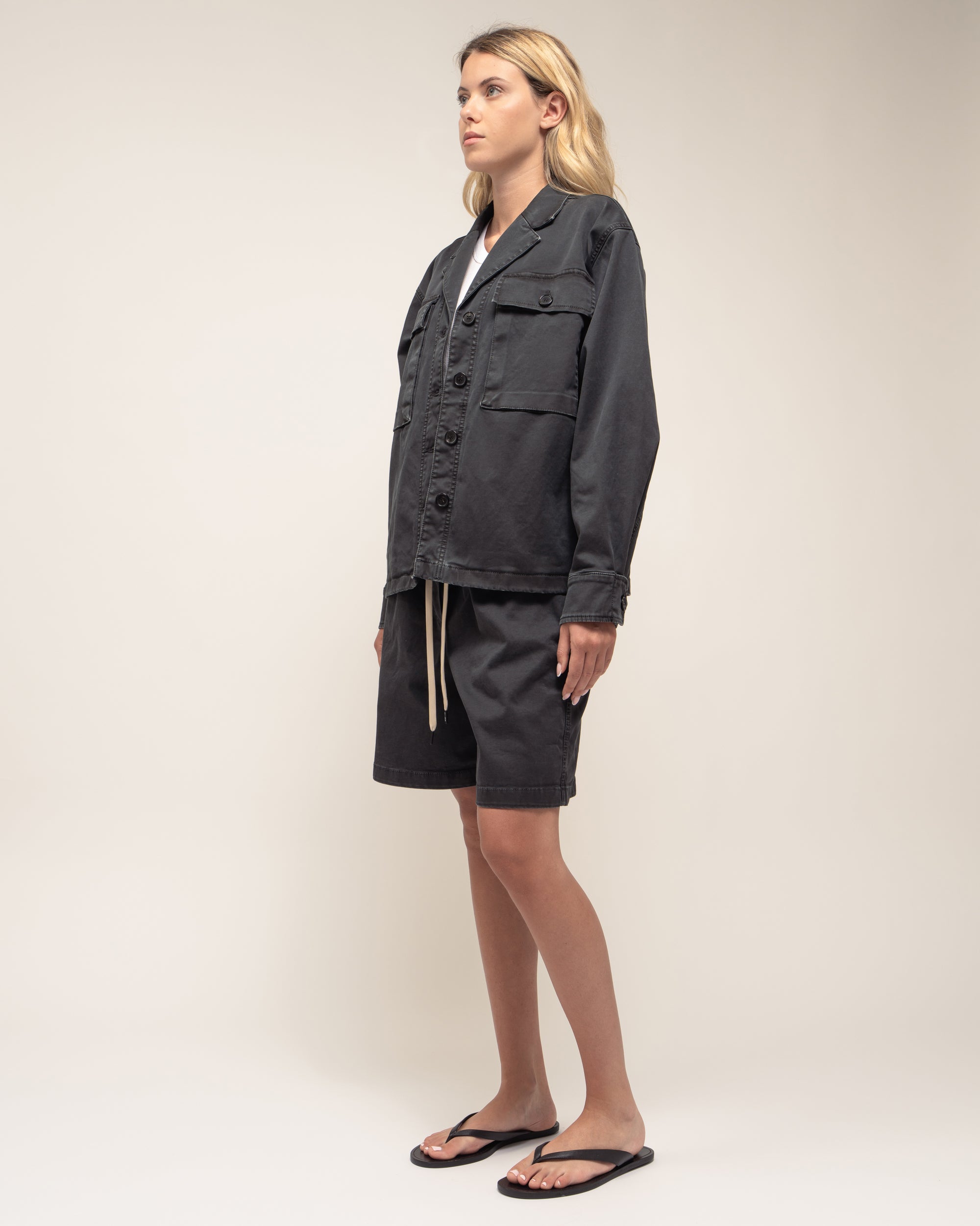 Chaka giacca camicia in gabardina