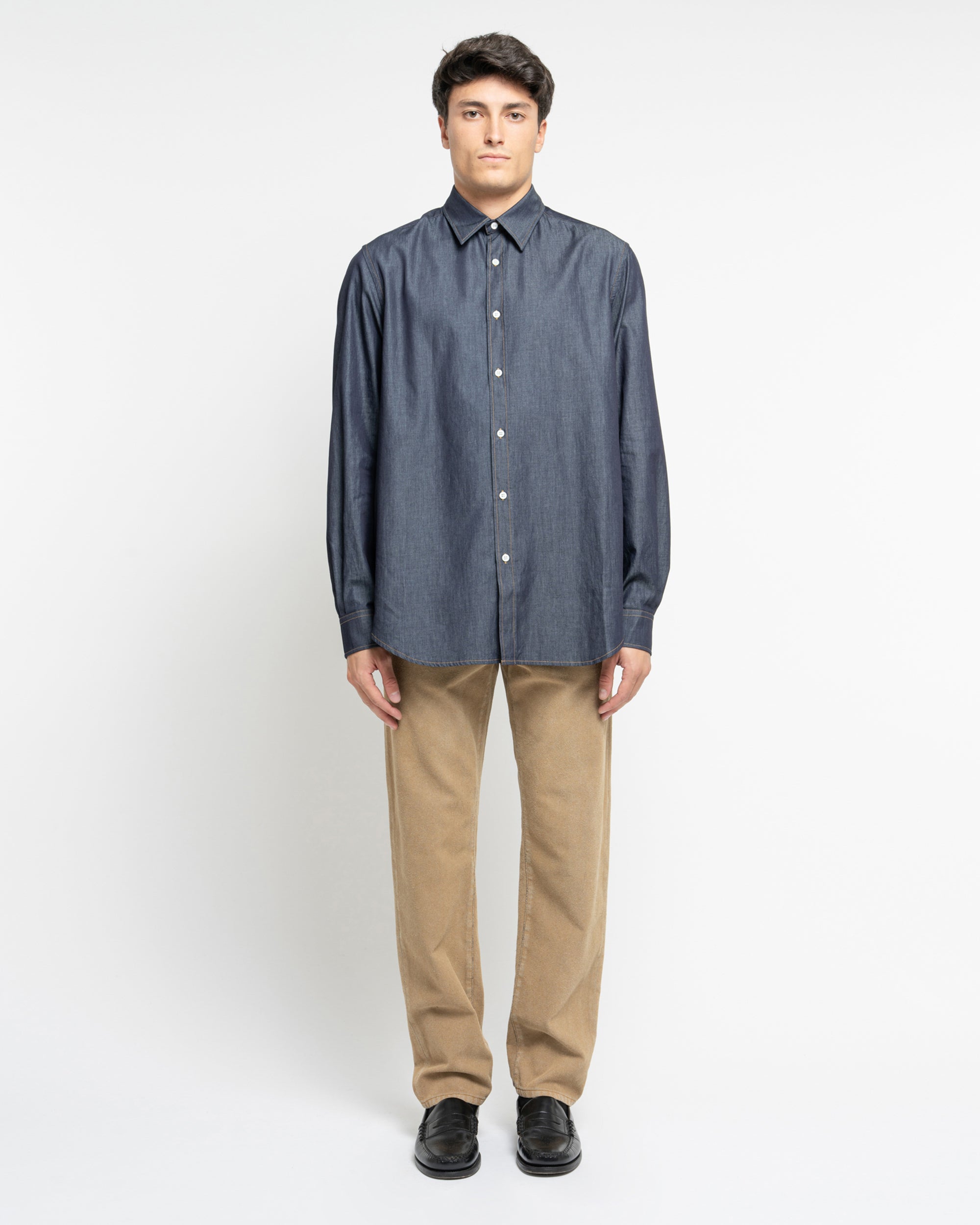Chat camicia in denim leggero