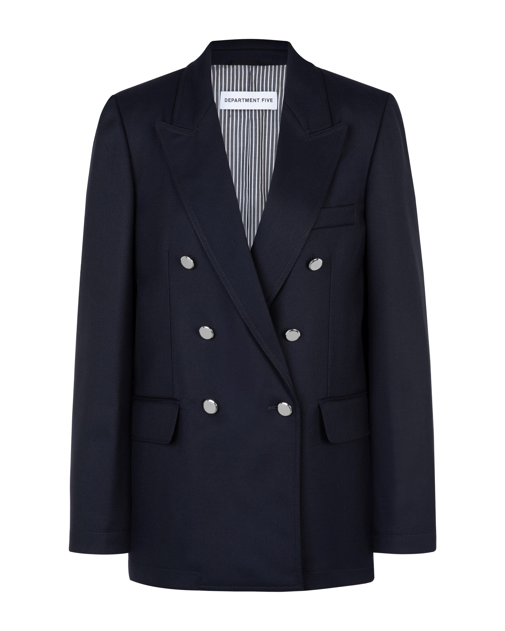 Chelsea blazer doppiopetto in gabardina blu