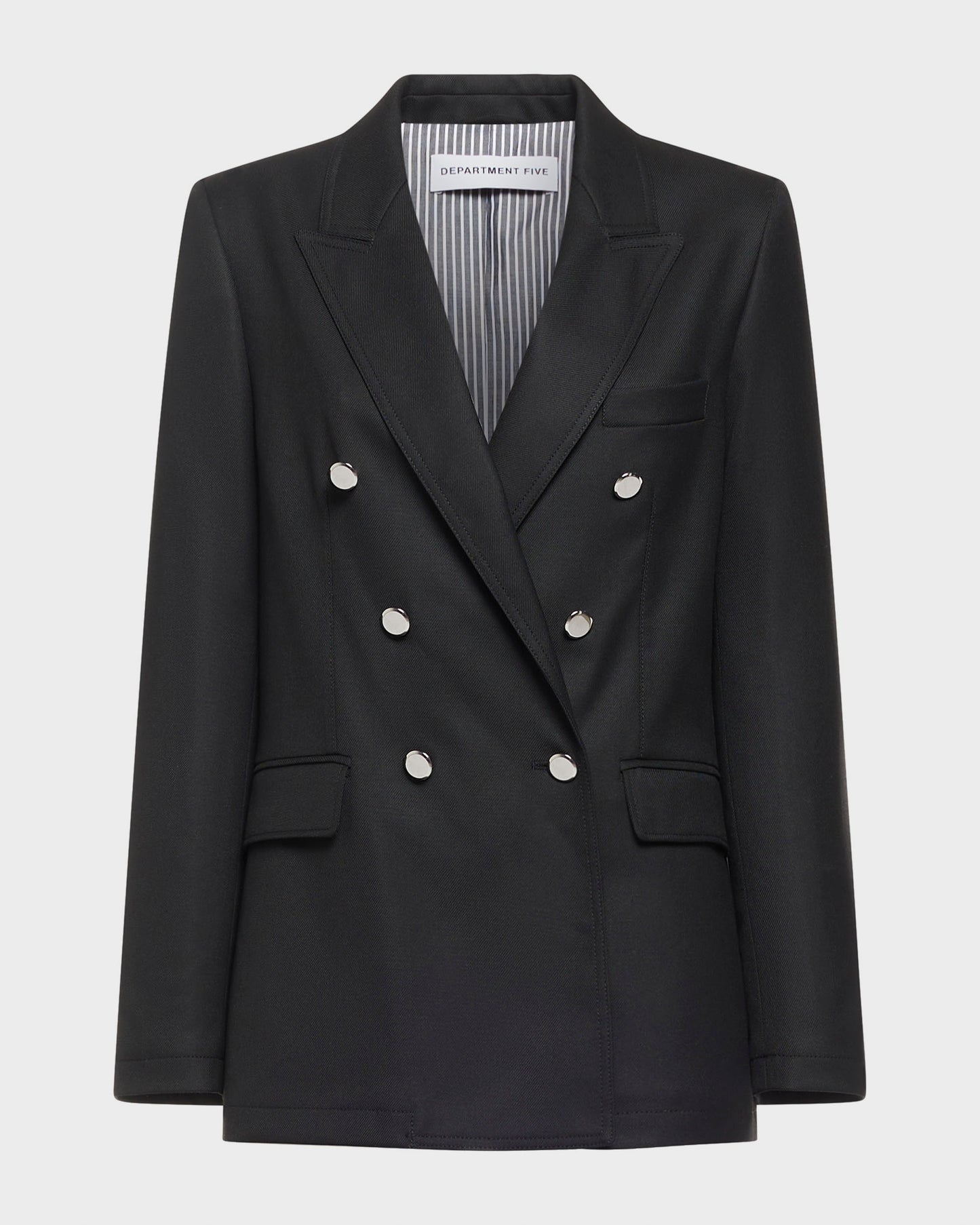 Chelsea blazer doppiopetto in gabardina nera