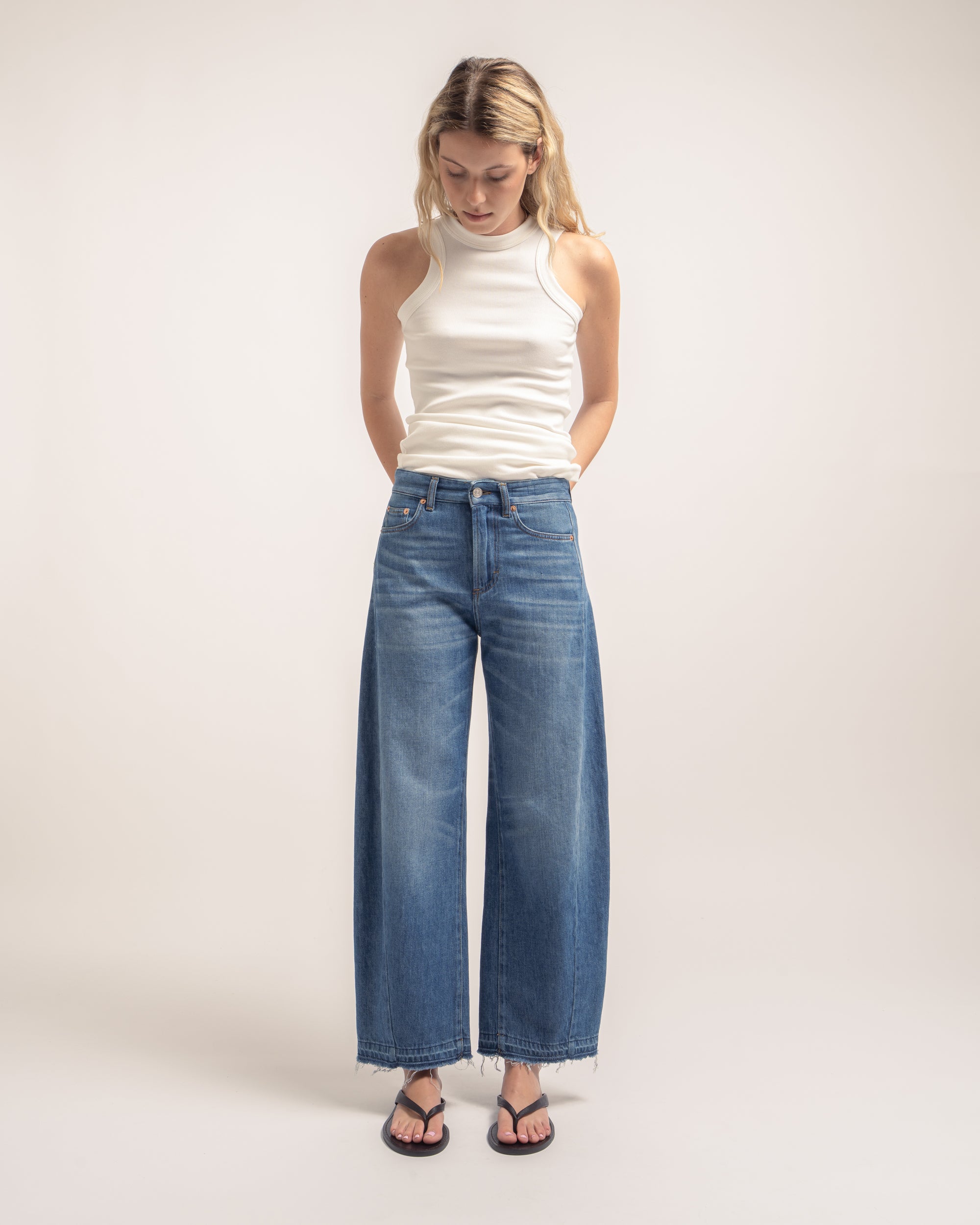 Cincity jeans curved in denim fermo