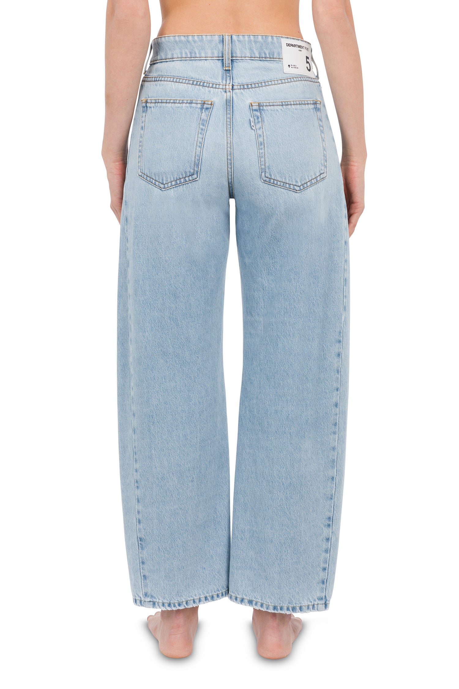 Cincity curved jeans in light-blue denim