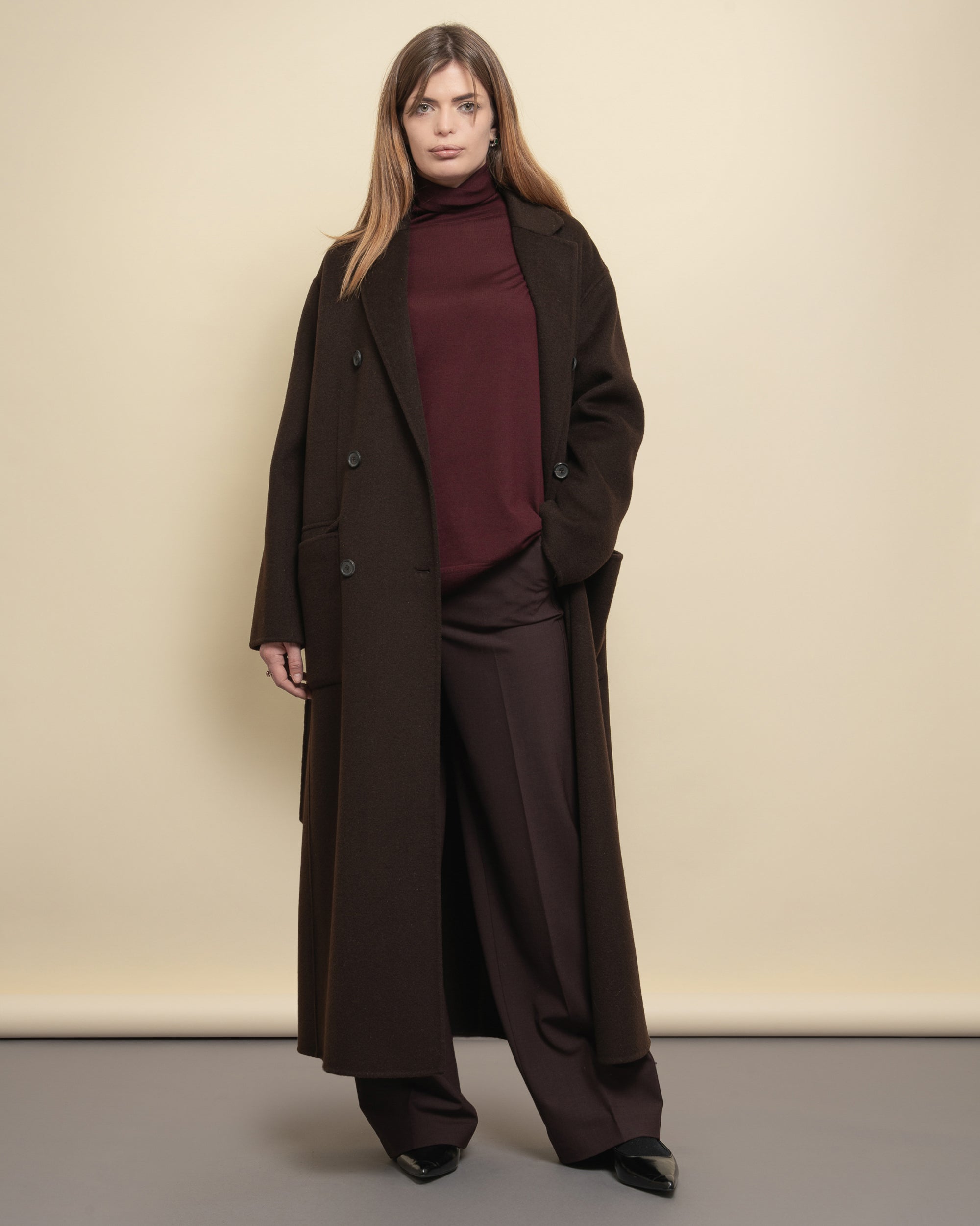 Deacon cappotto doppiopetto in panno