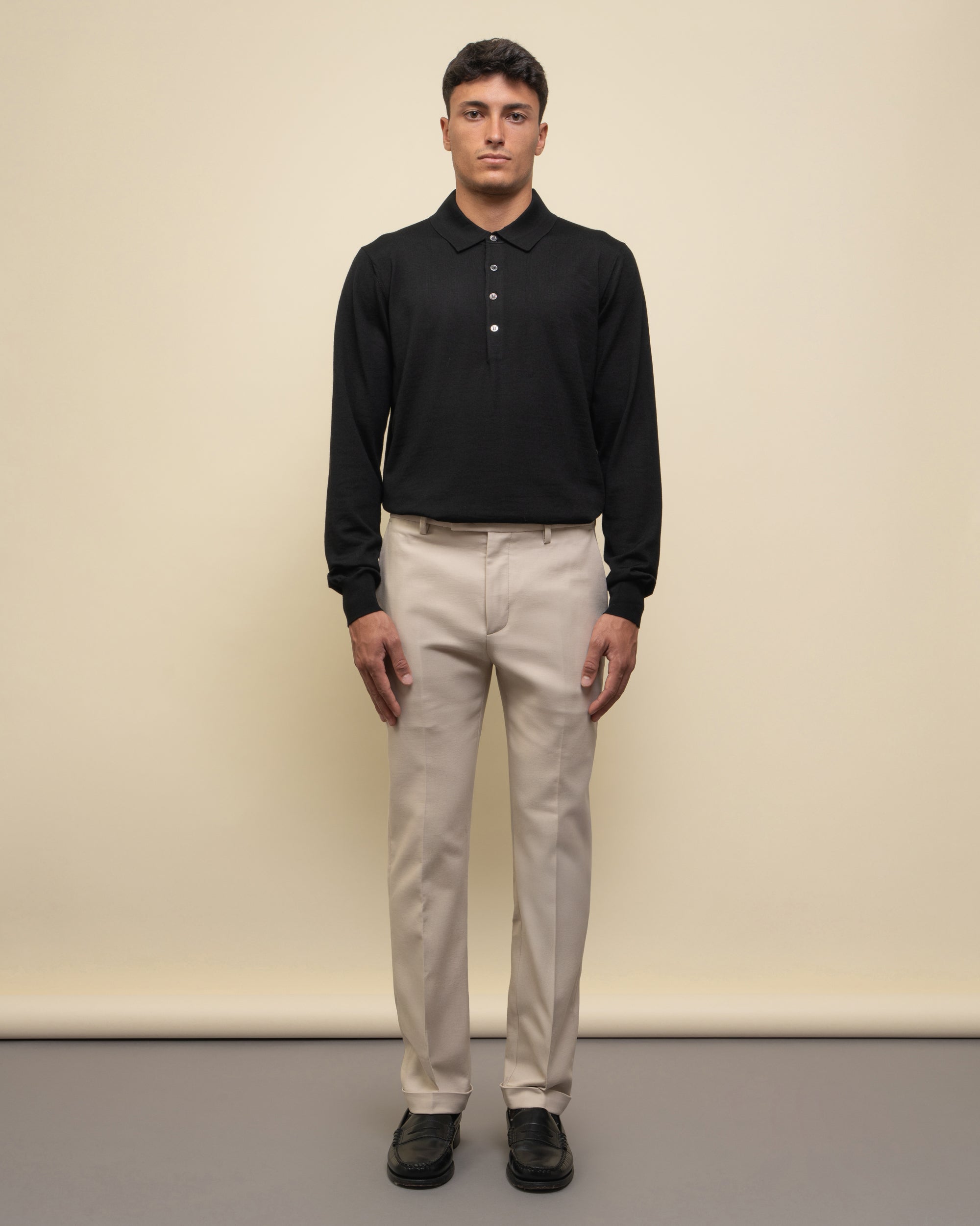 Destynai pantaloni regular in cotone operato
