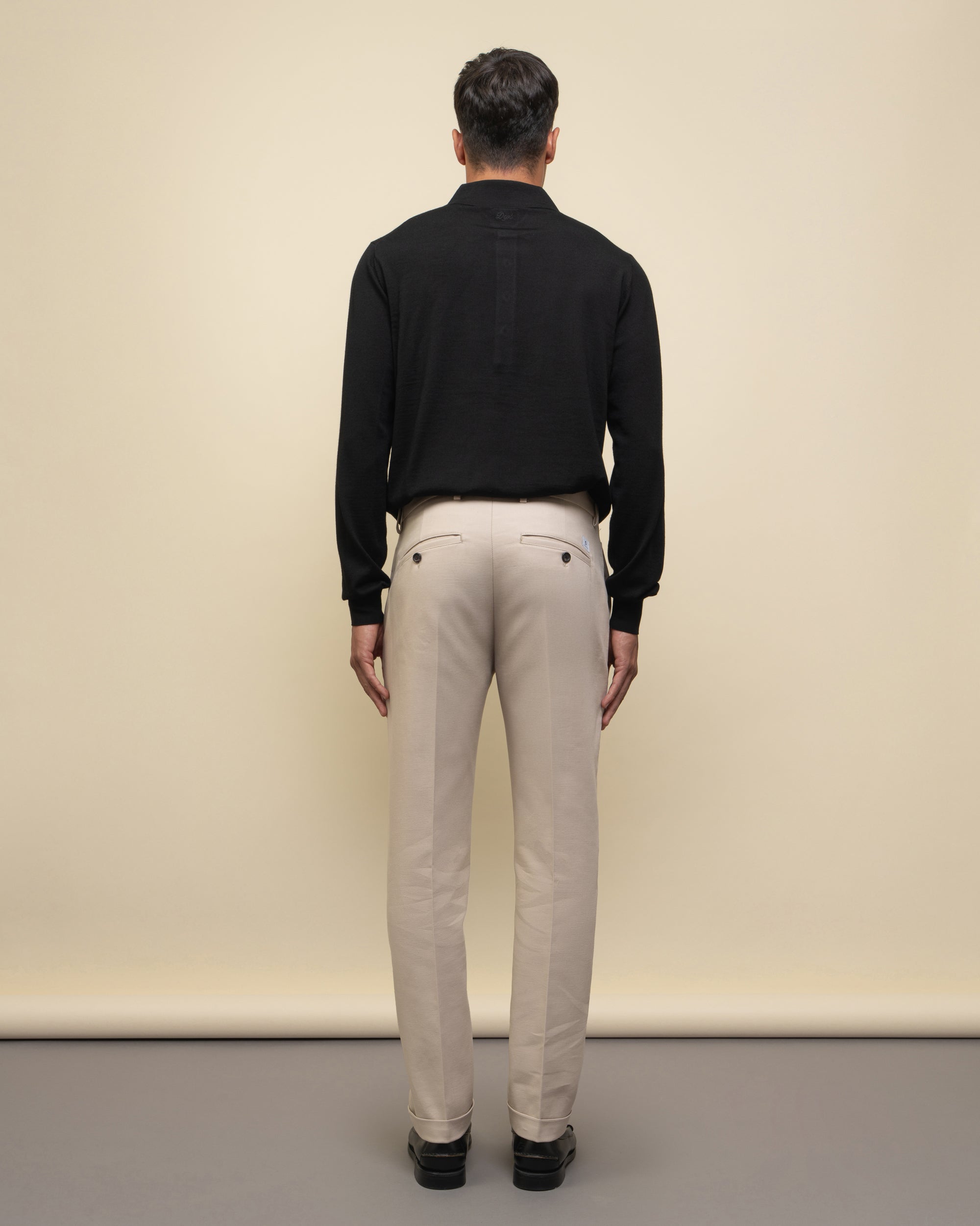 Destynai pantaloni regular in cotone operato