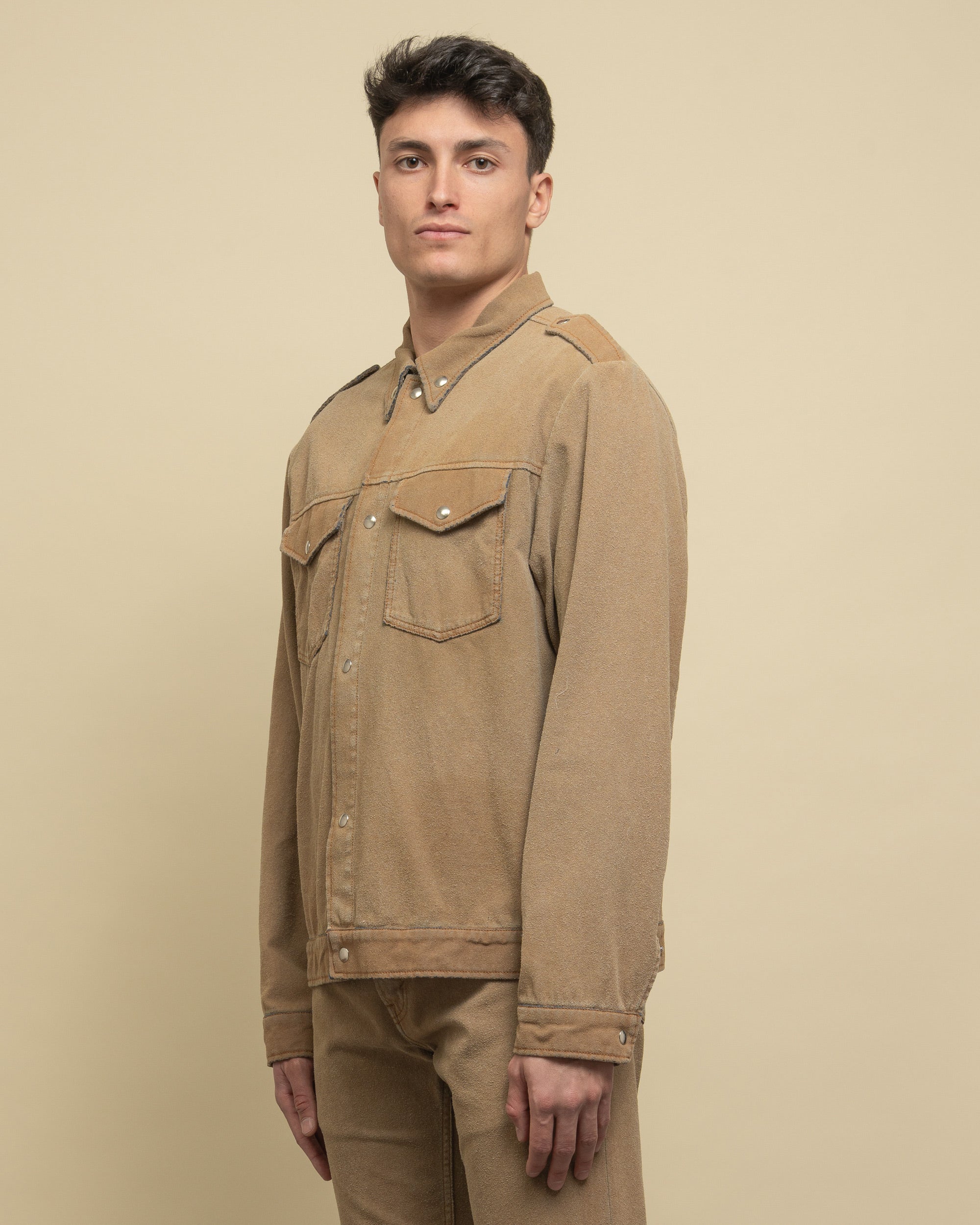 Doran giubbino in denim floccato