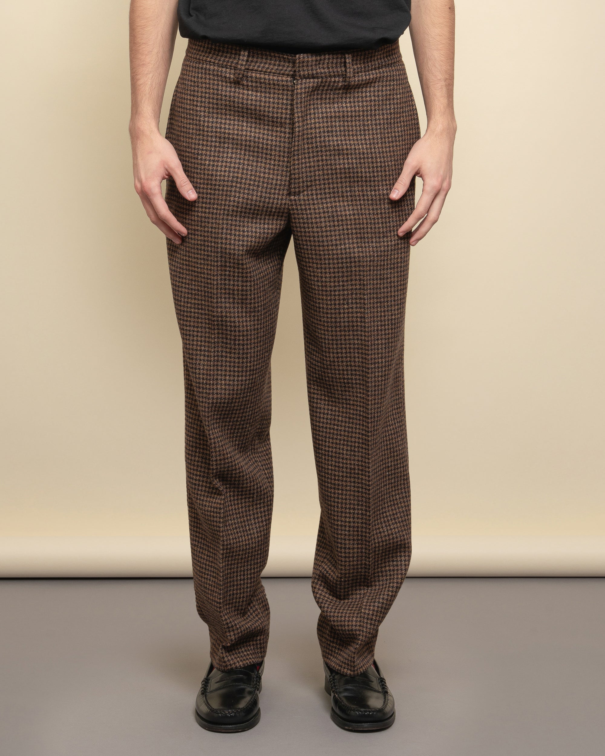 E-Motion pantaloni gamba ampia in pied de poule
