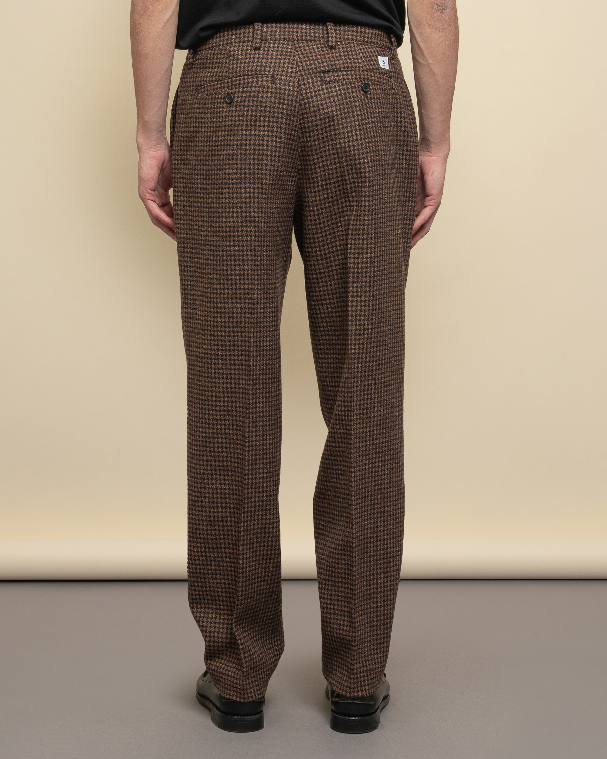 E-Motion pantaloni gamba ampia in pied de poule