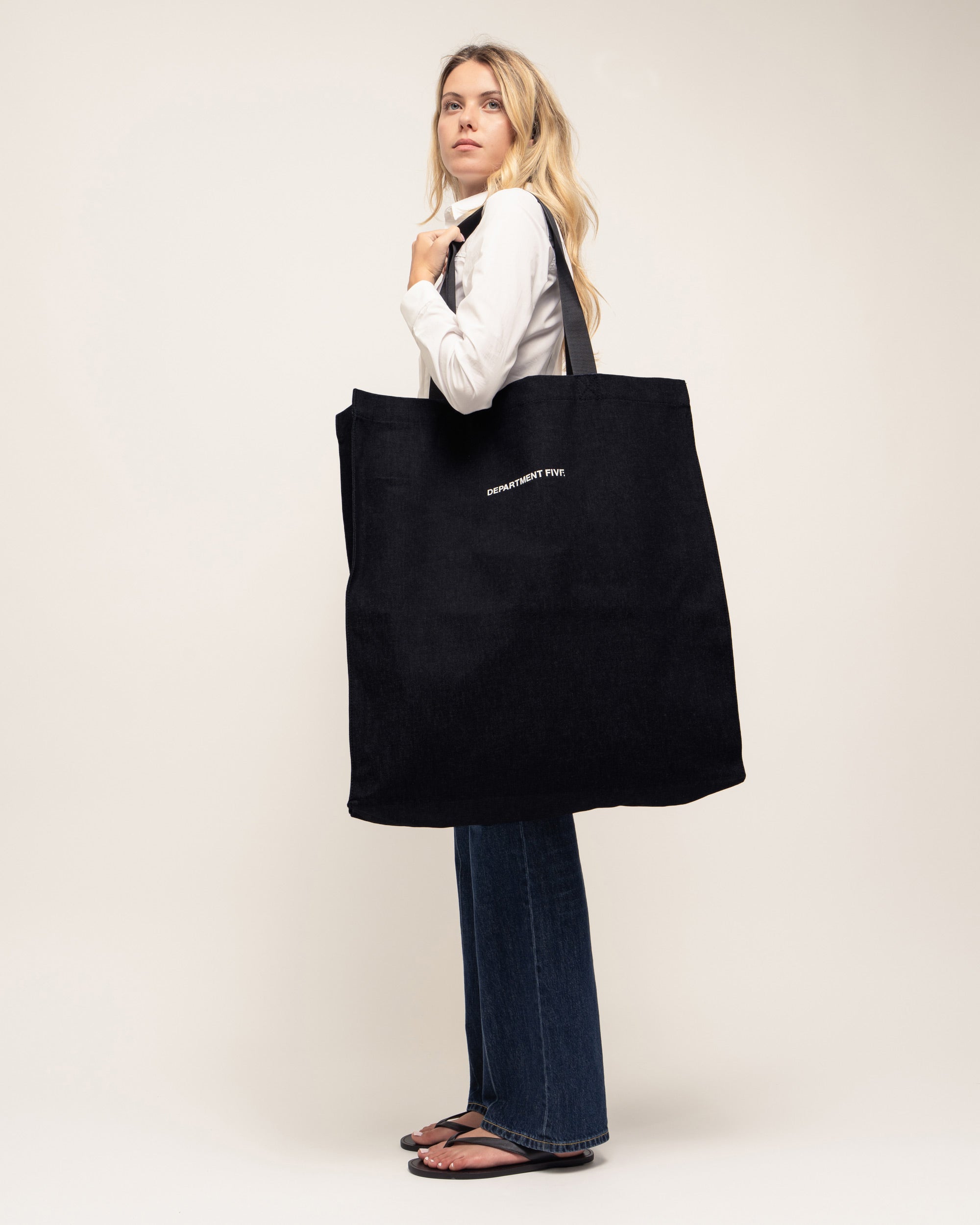 Elle maxi shopper in denim fermo
