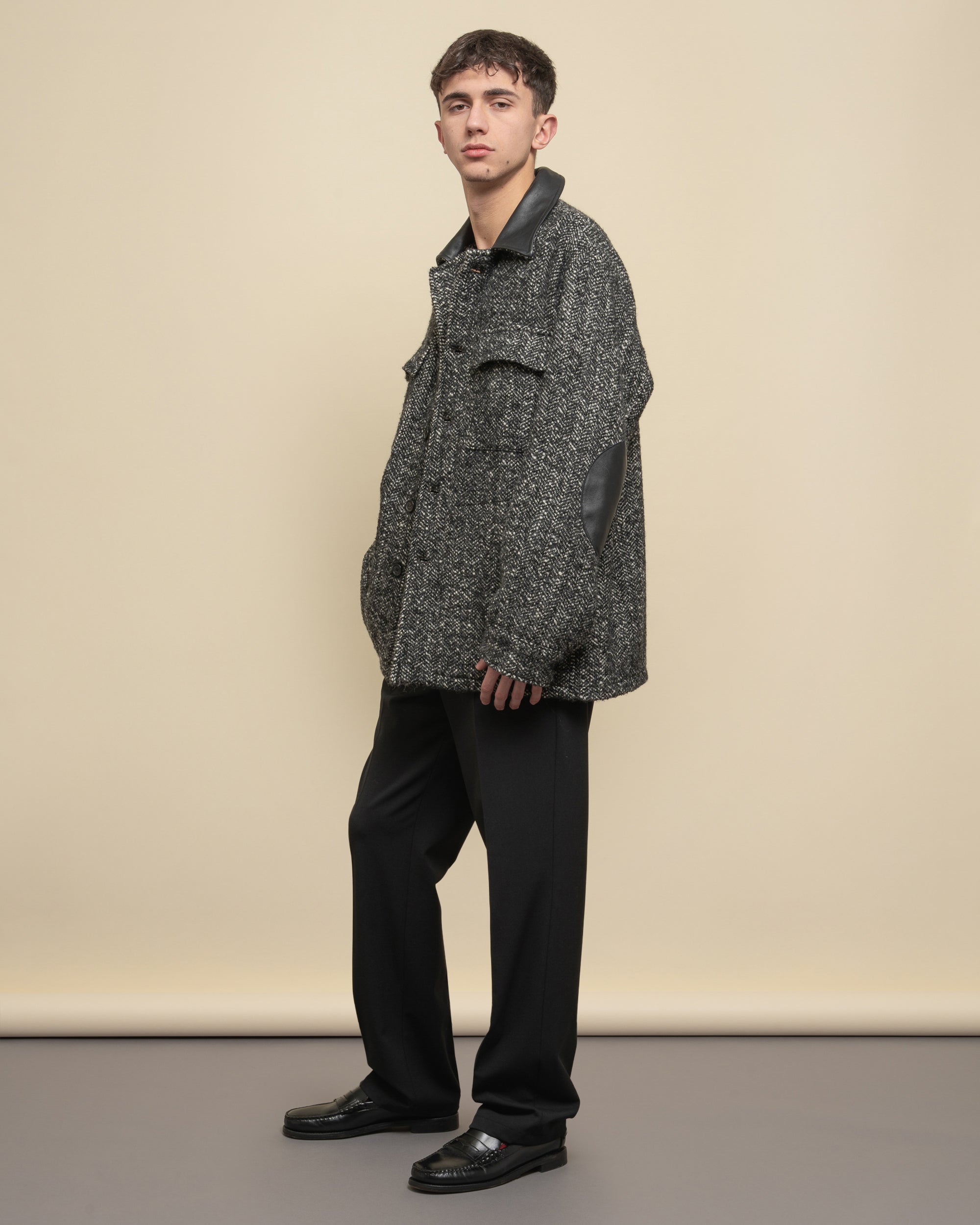 Event overshirt in herringbone cloth