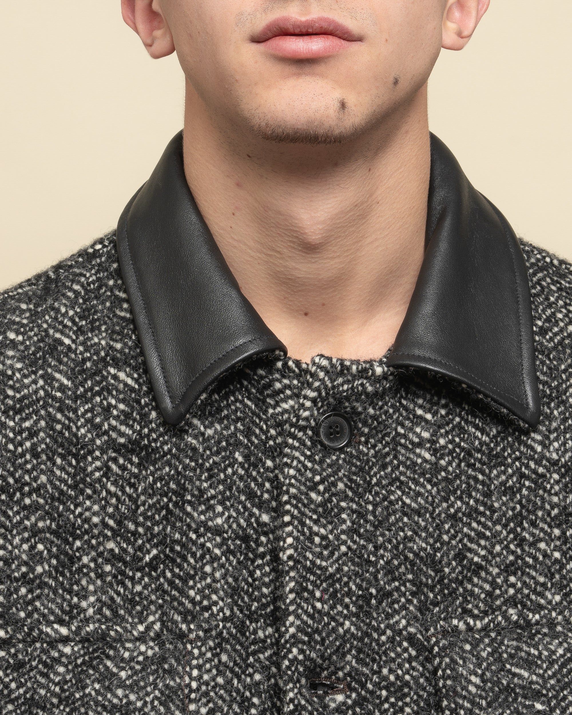 Event overshirt in herringbone cloth