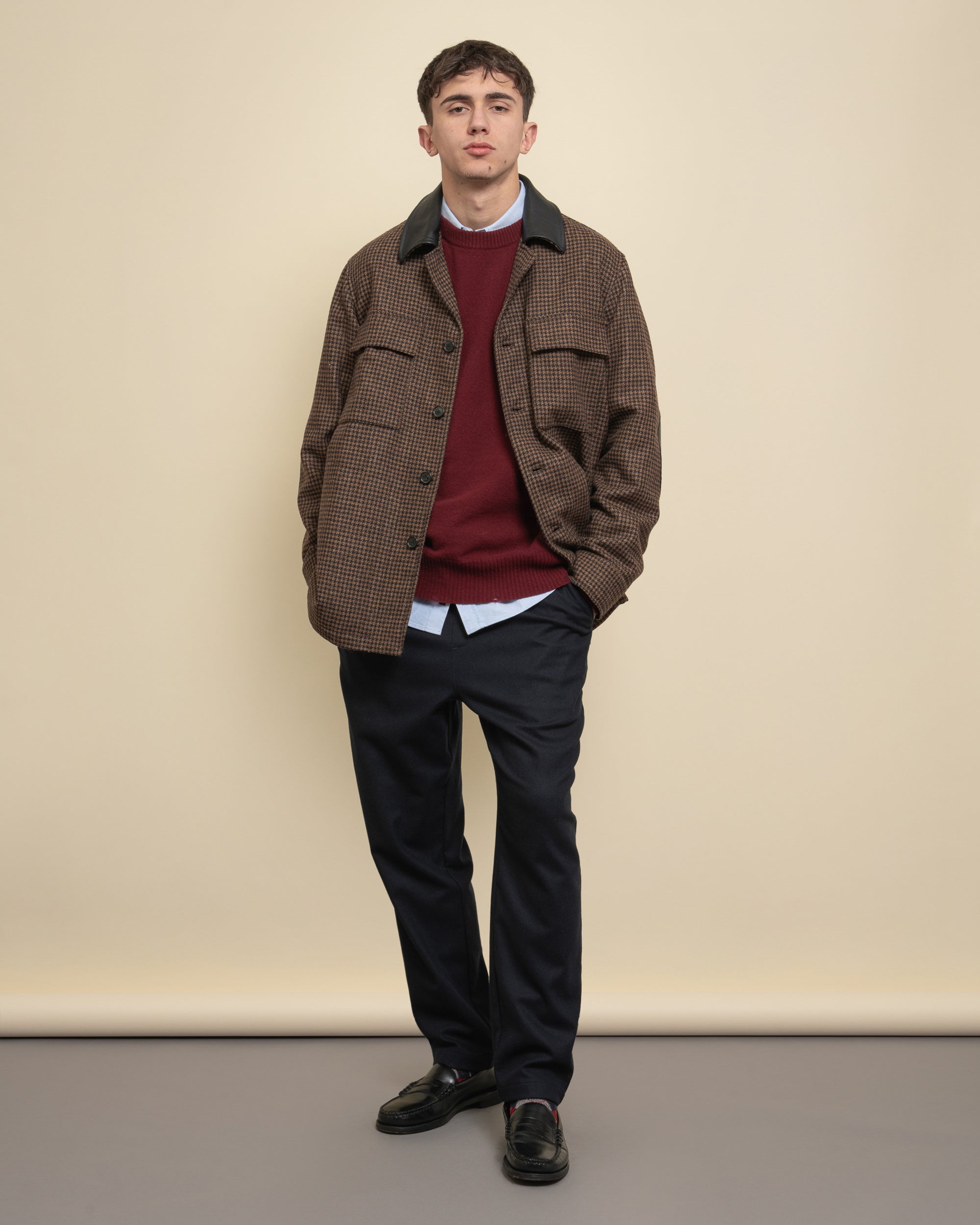 Event giacca camicia in panno pied de poule