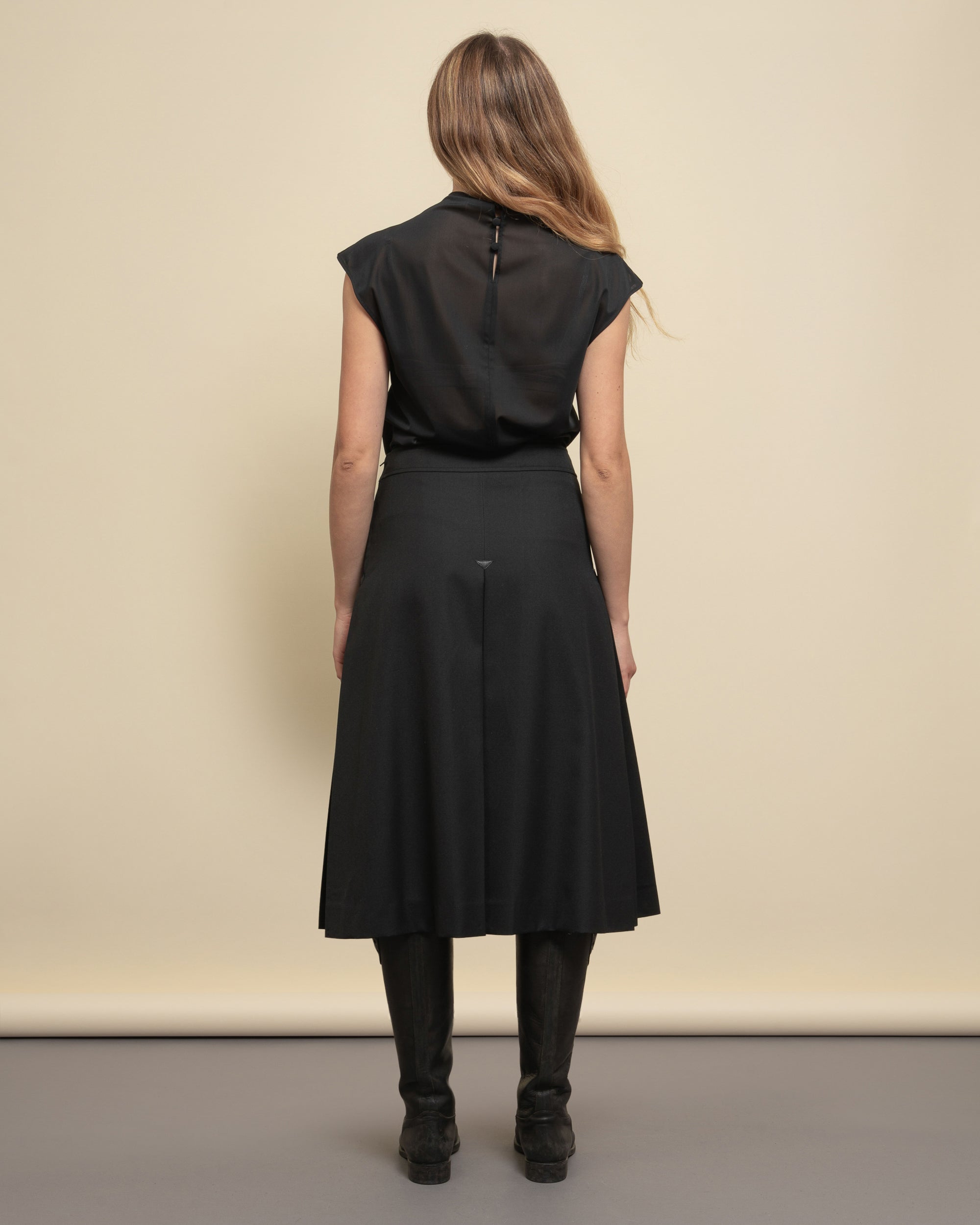 Float midi skirt in technical canvas