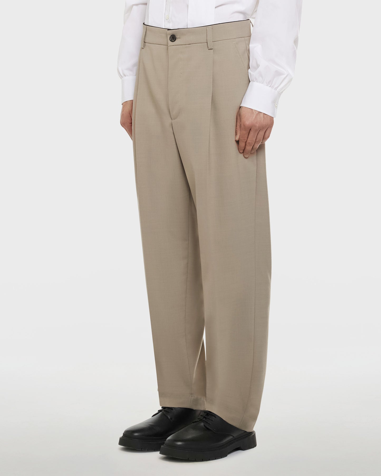 Gin pantalone chino gamba ampia in fresco lana stretch