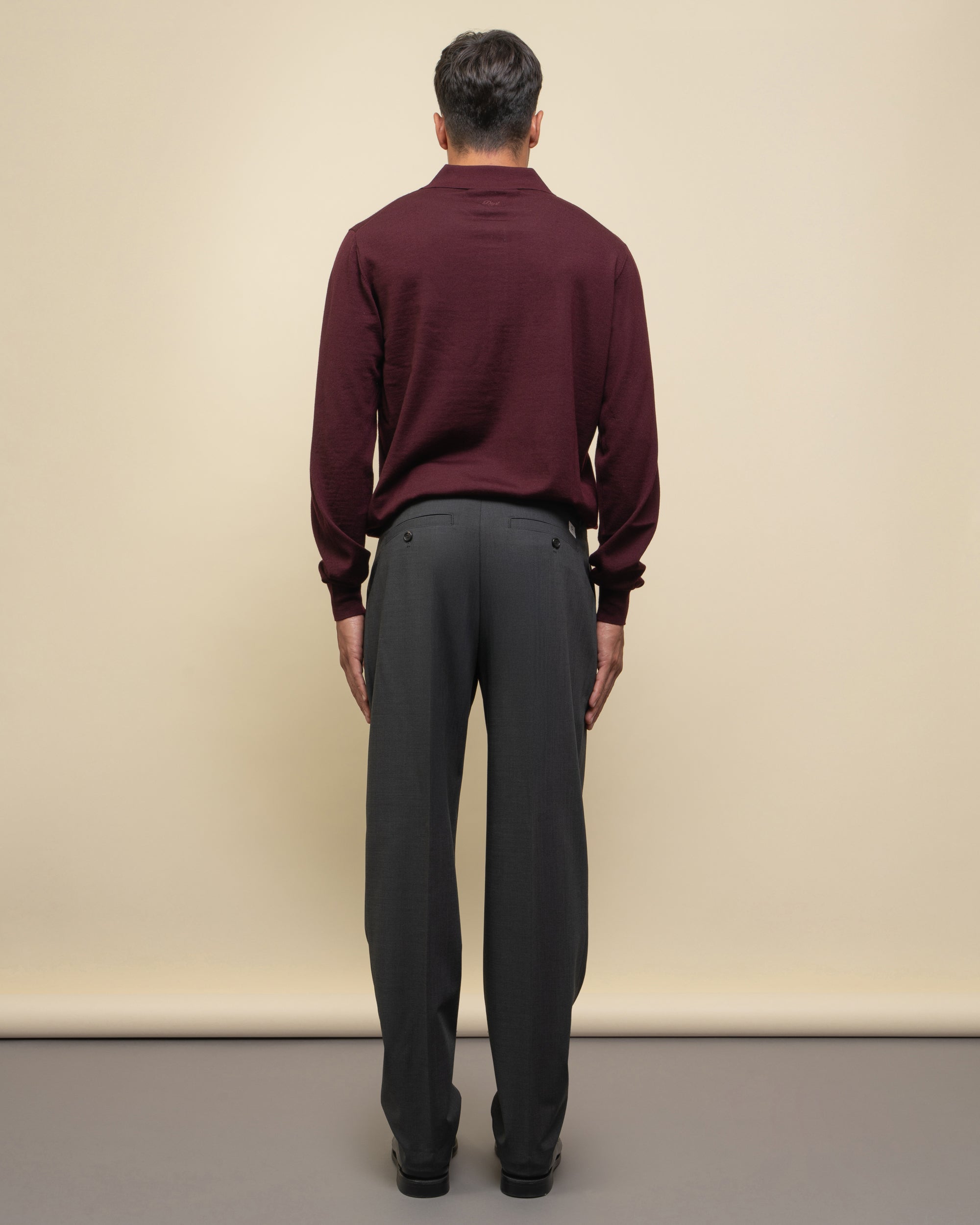 Gin pantaloni gamba ampia in fresco lana