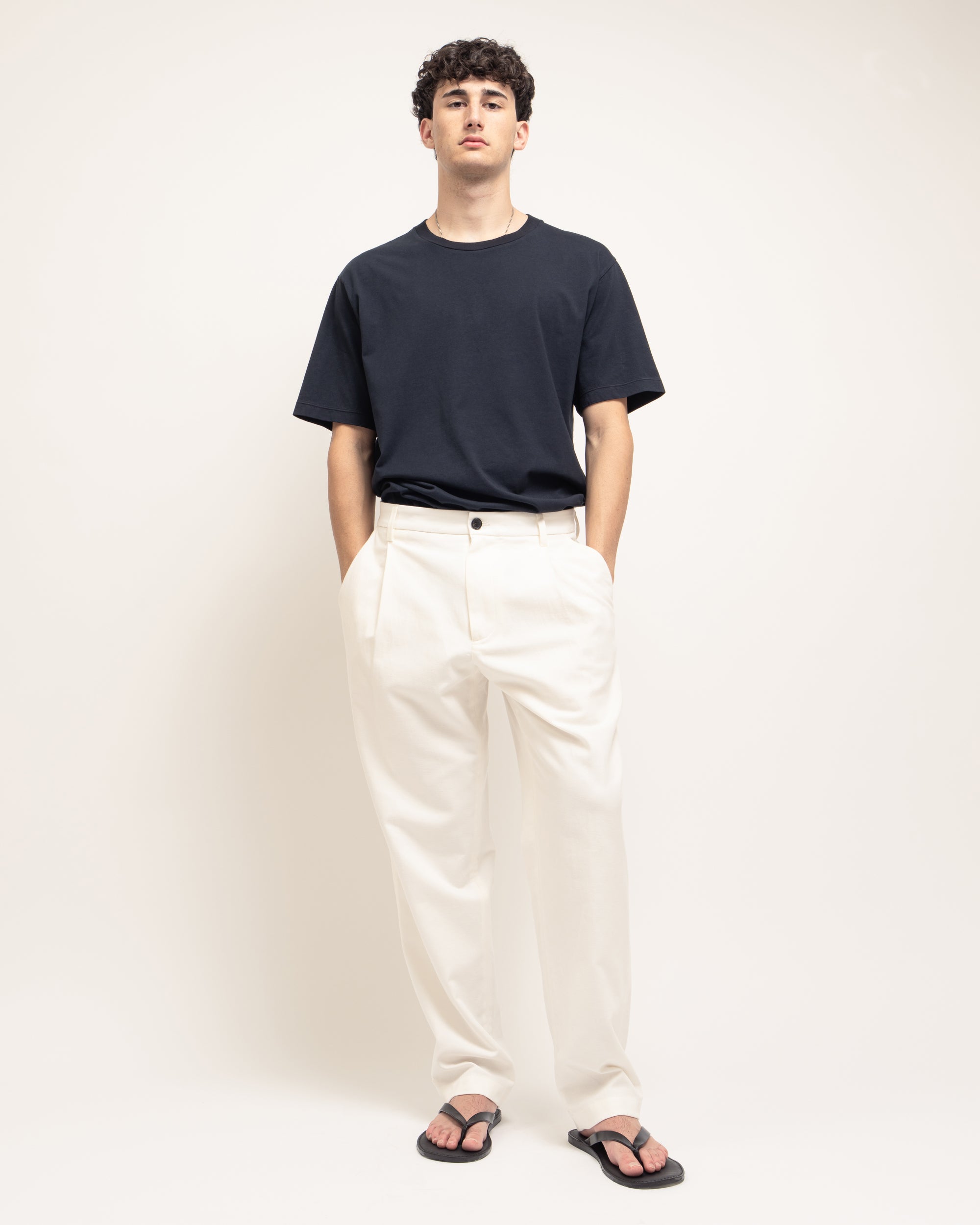 Gin pantaloni gamba ampia in saia