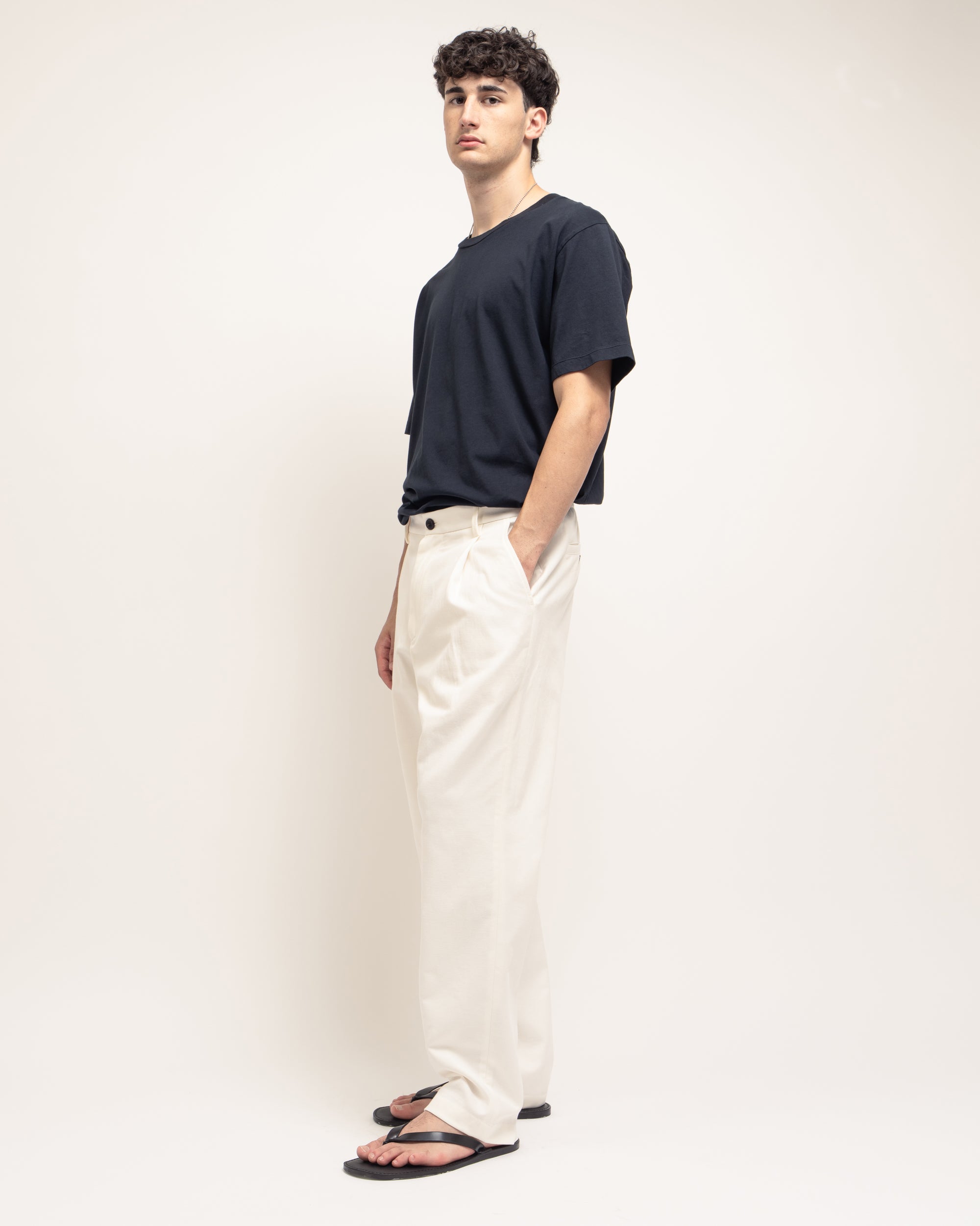 Gin pantaloni gamba ampia in saia