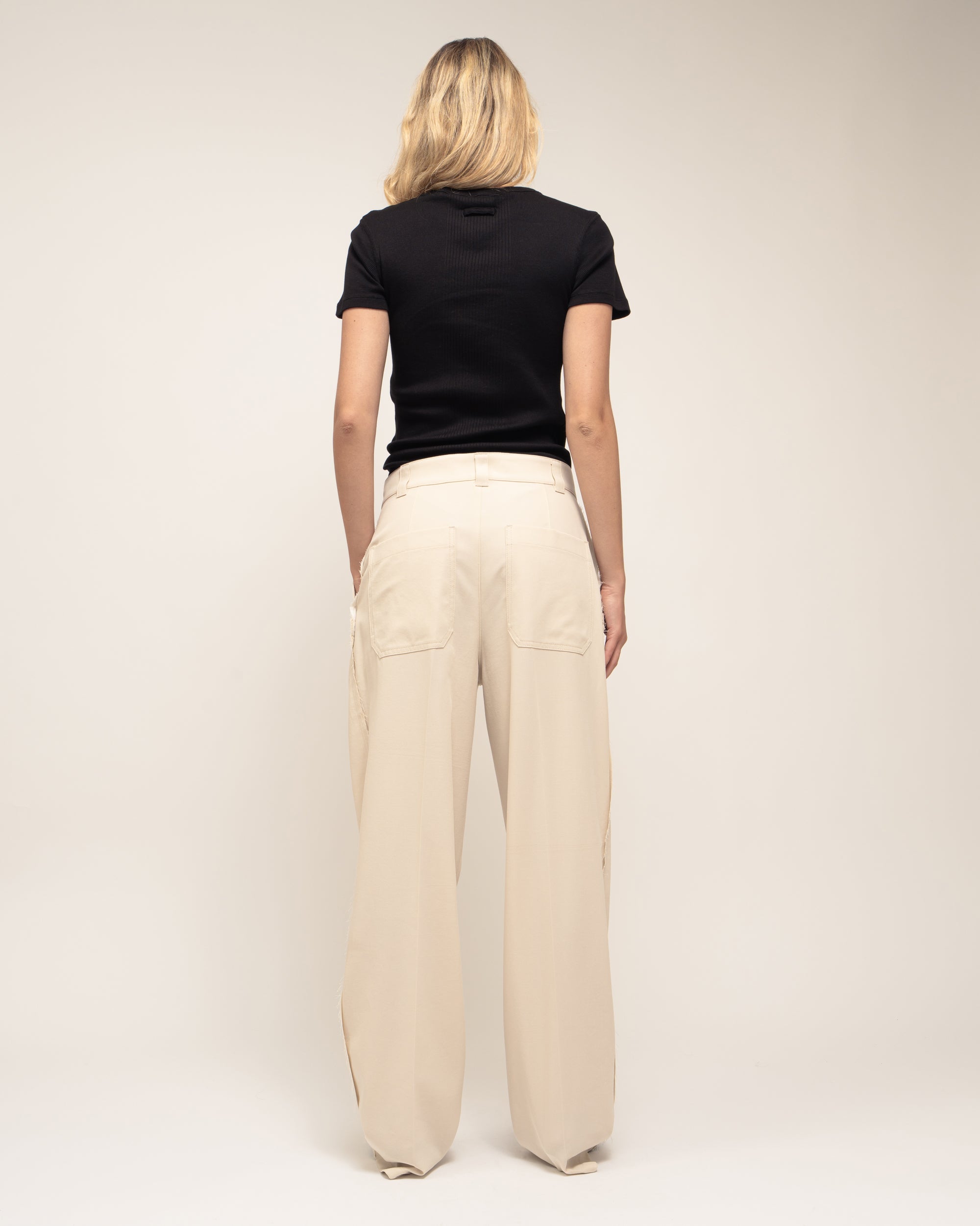 Gladys pantaloni ampi in gabardina crêpe