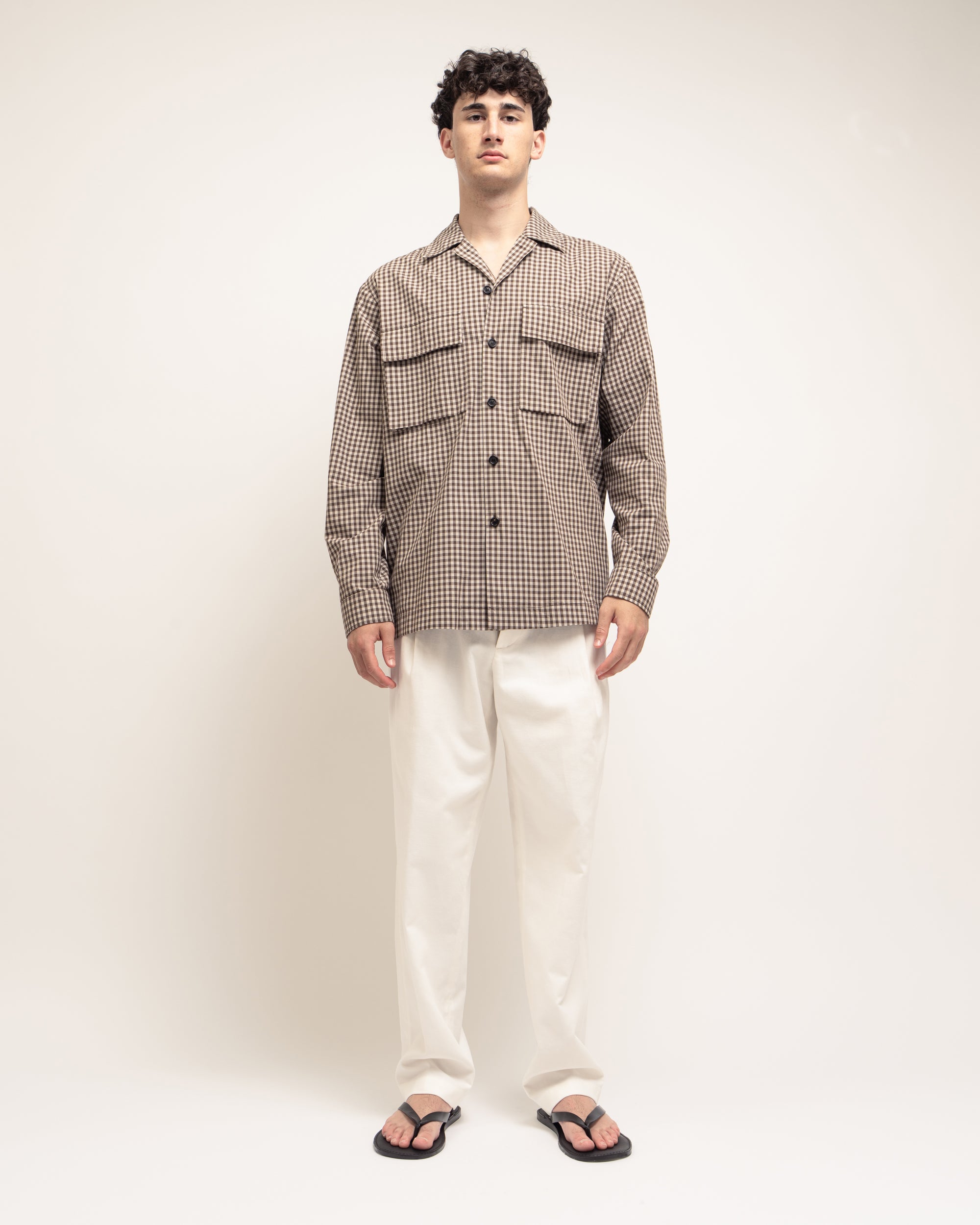 Gocentre giacca camicia in popeline vichy