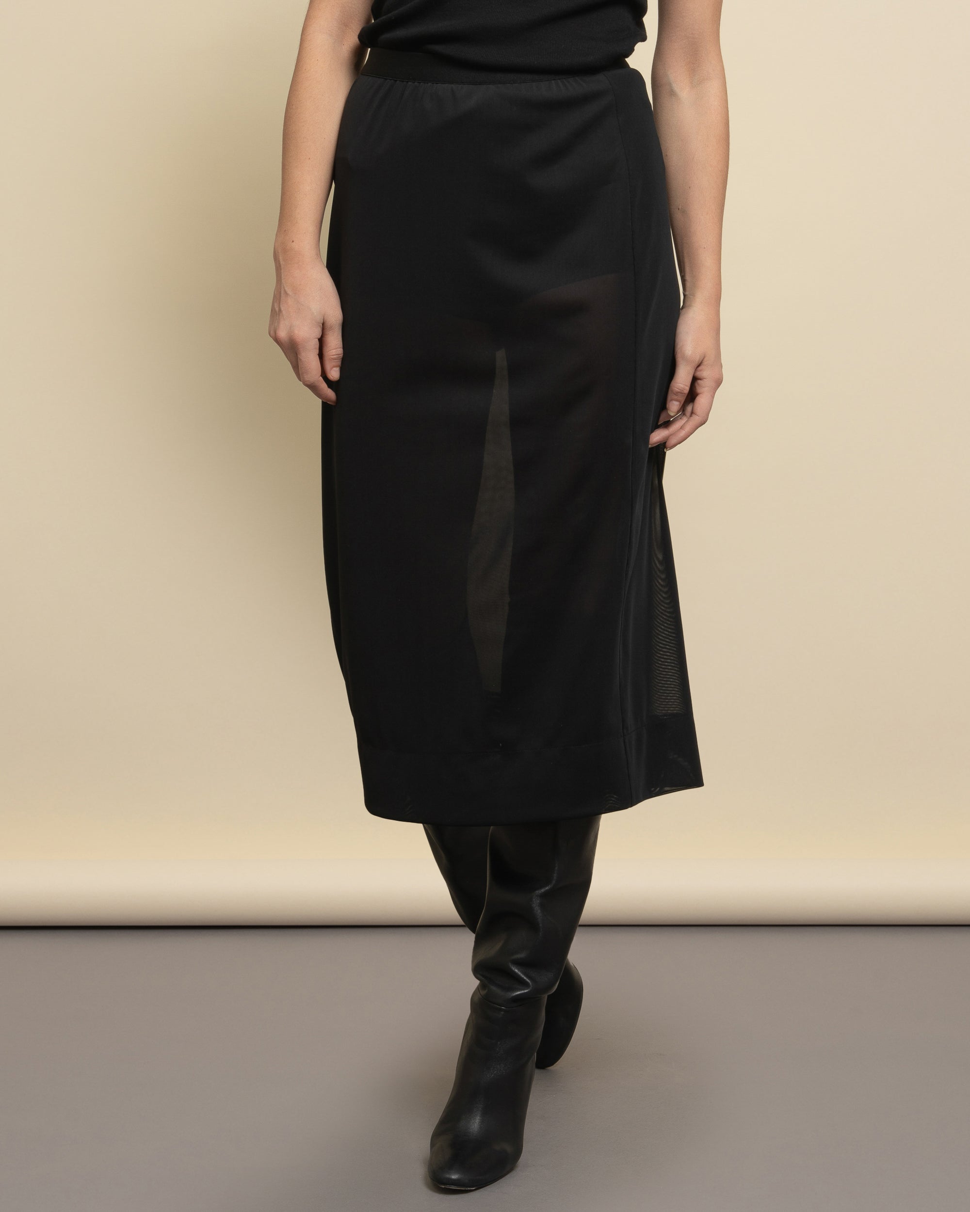 Gout-g mesh midi skirt