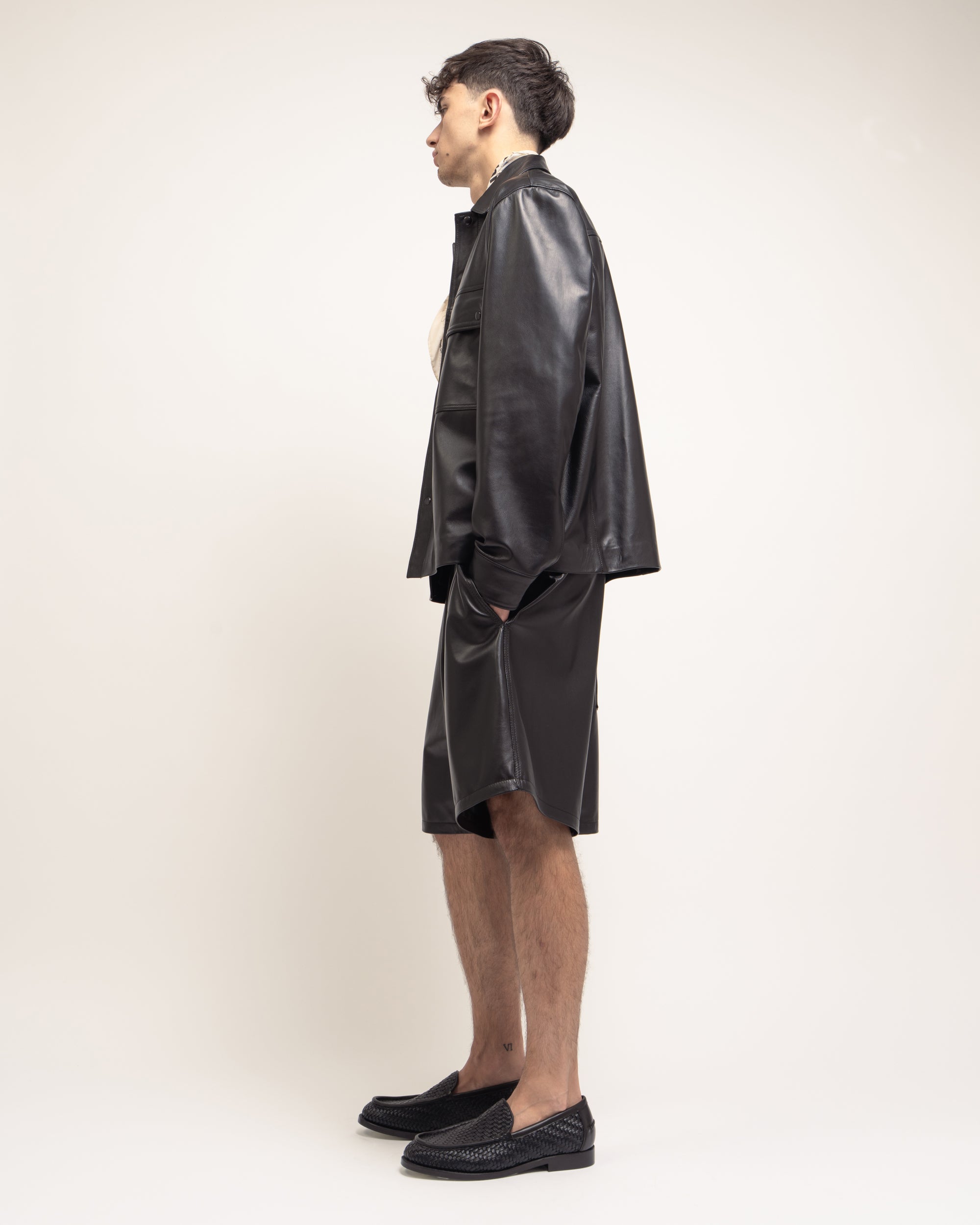 Graham giacca camicia in pelle