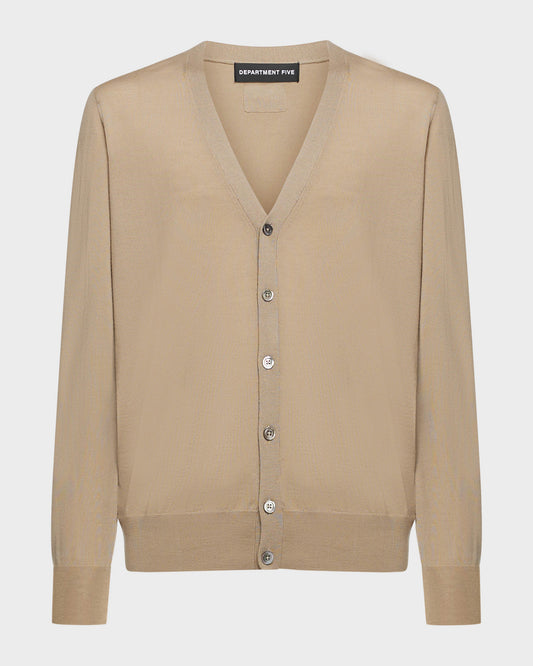 Hampstead cardigan in lana merinos beige chiaro