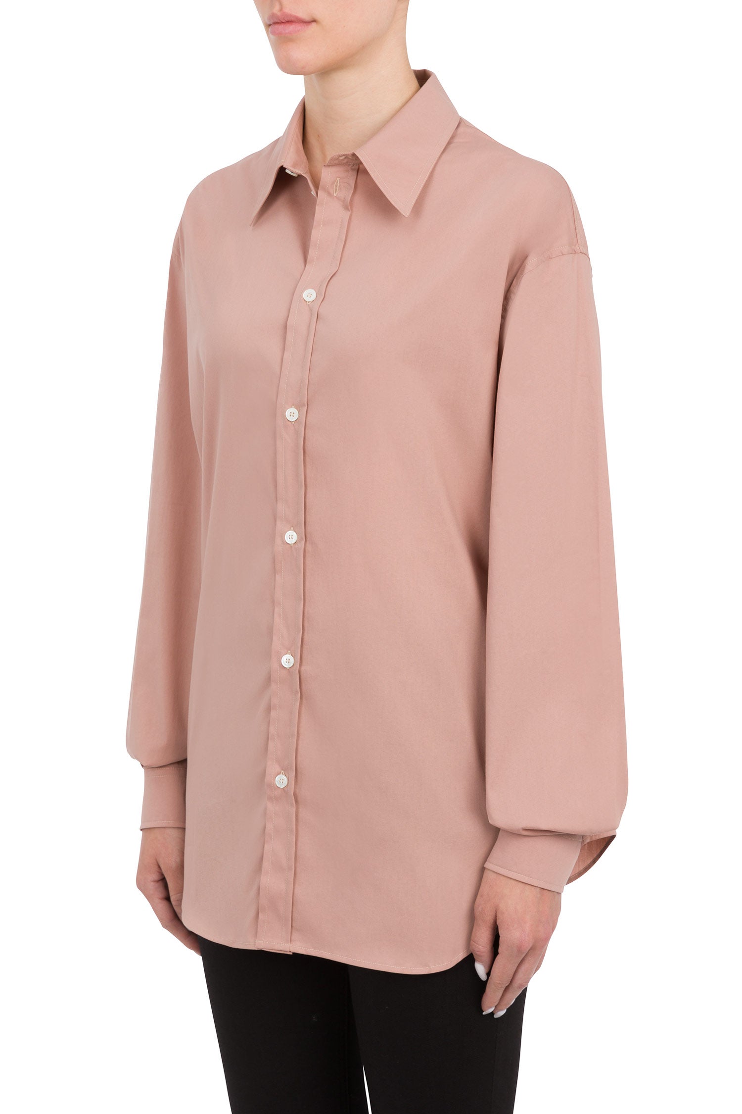 Hangar camicia oversize in popeline salmone