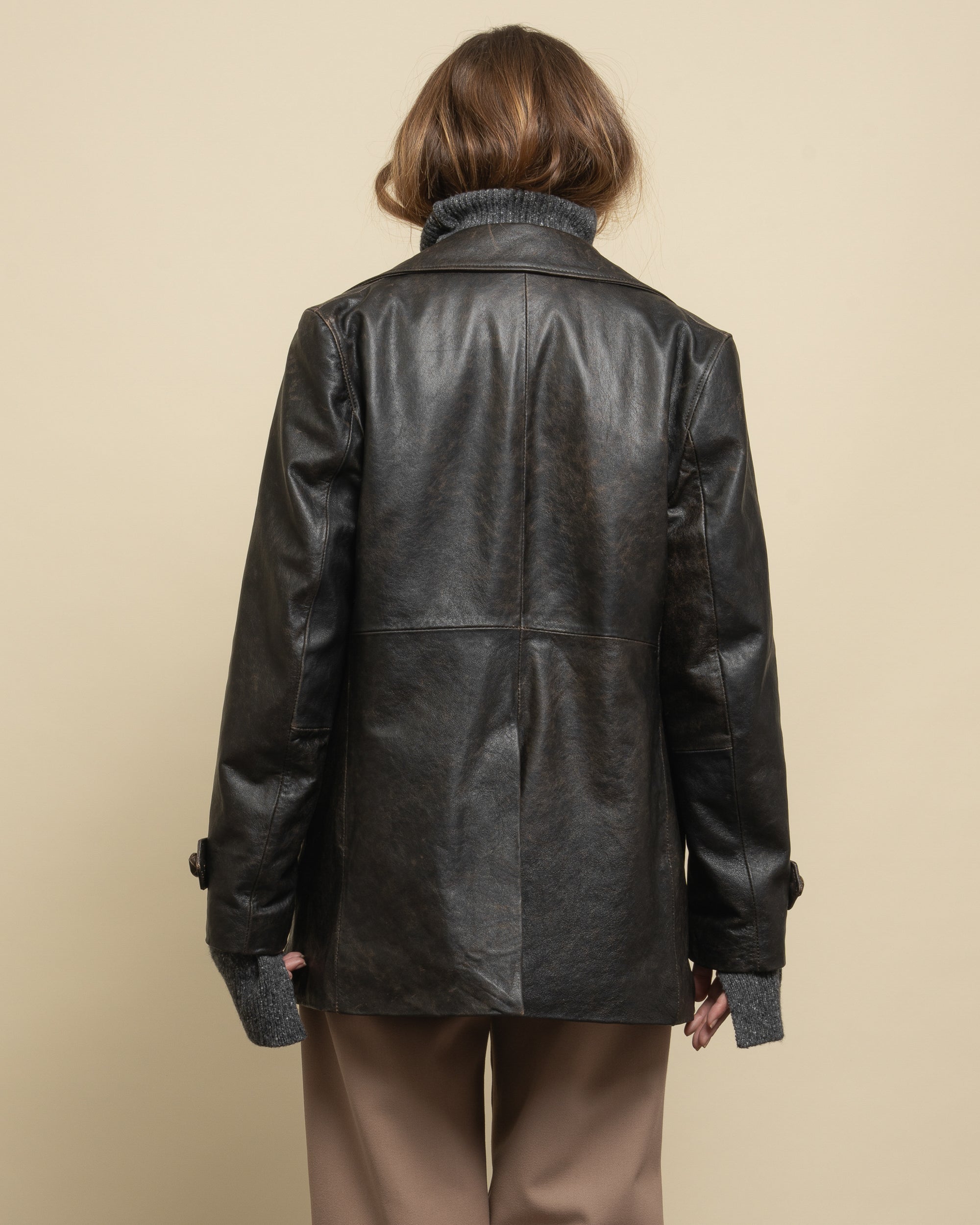 Holidelle leather peacoat