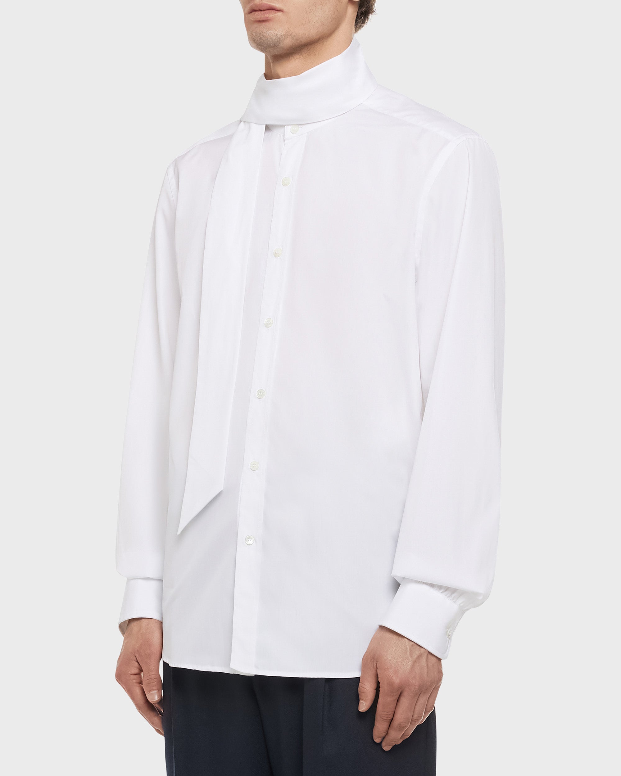 Hooker Poplin Scarf Collar Shirt