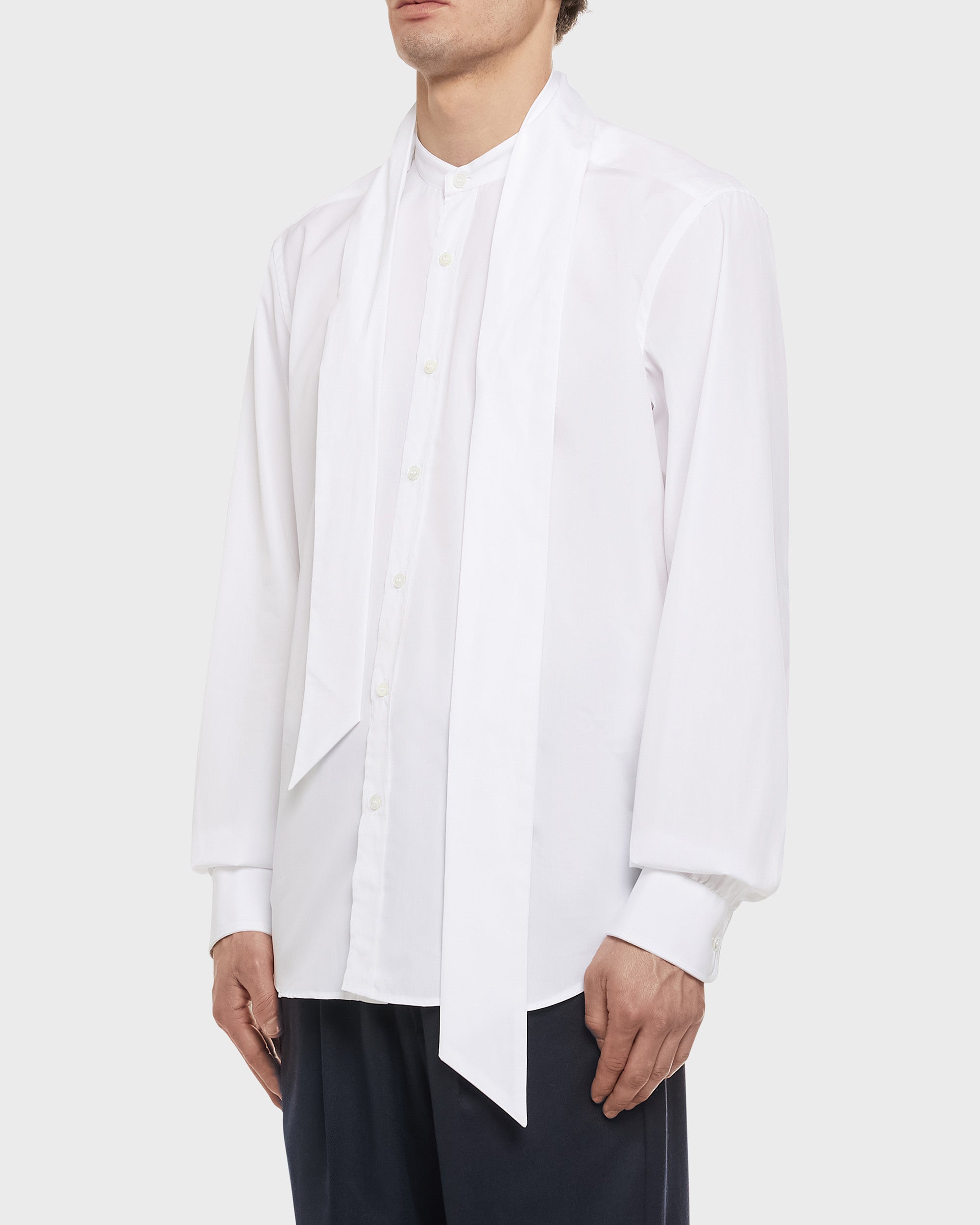 Hooker Poplin Scarf Collar Shirt