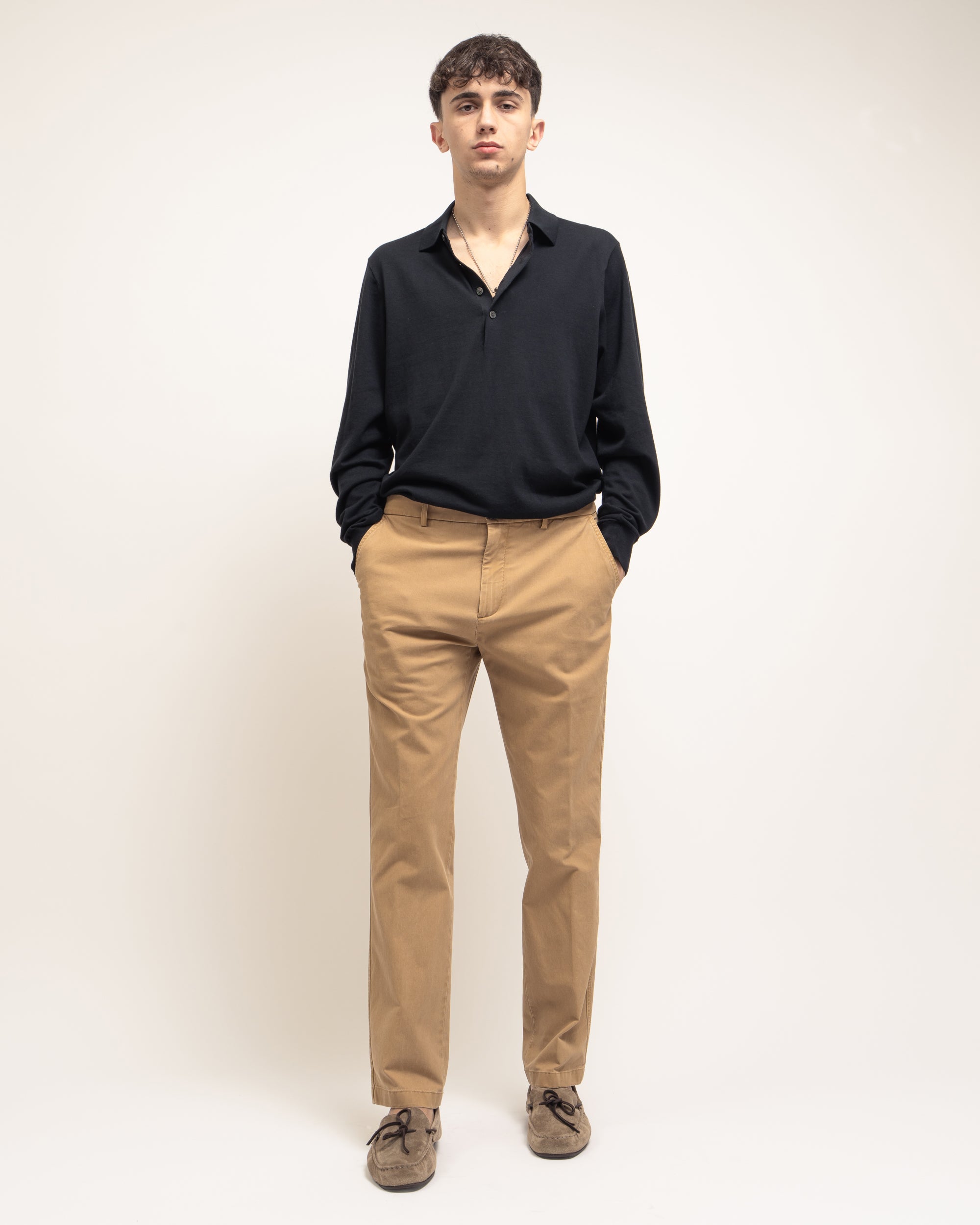 Idol pantaloni regular in gabardina