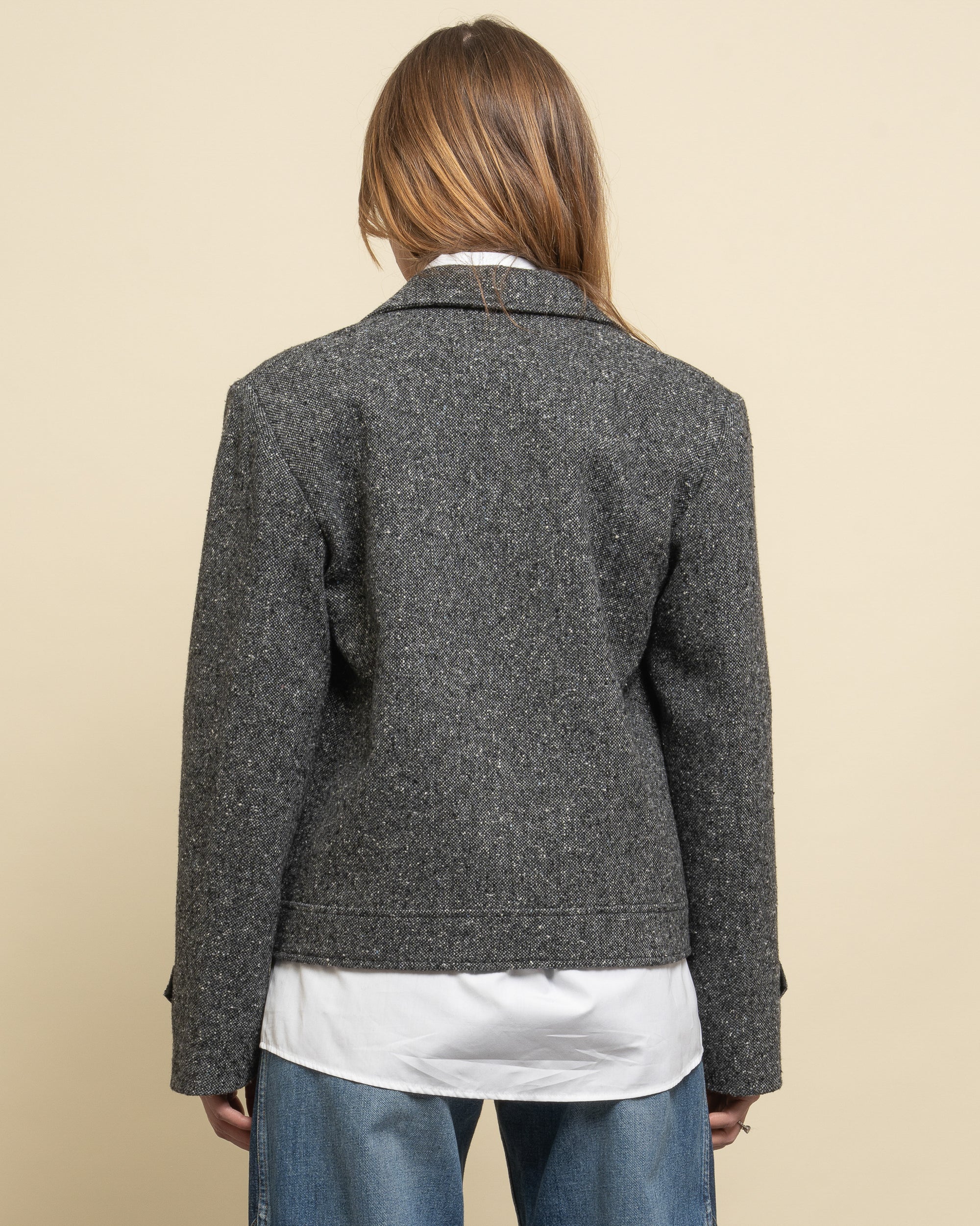 Infused tweed crop jacket