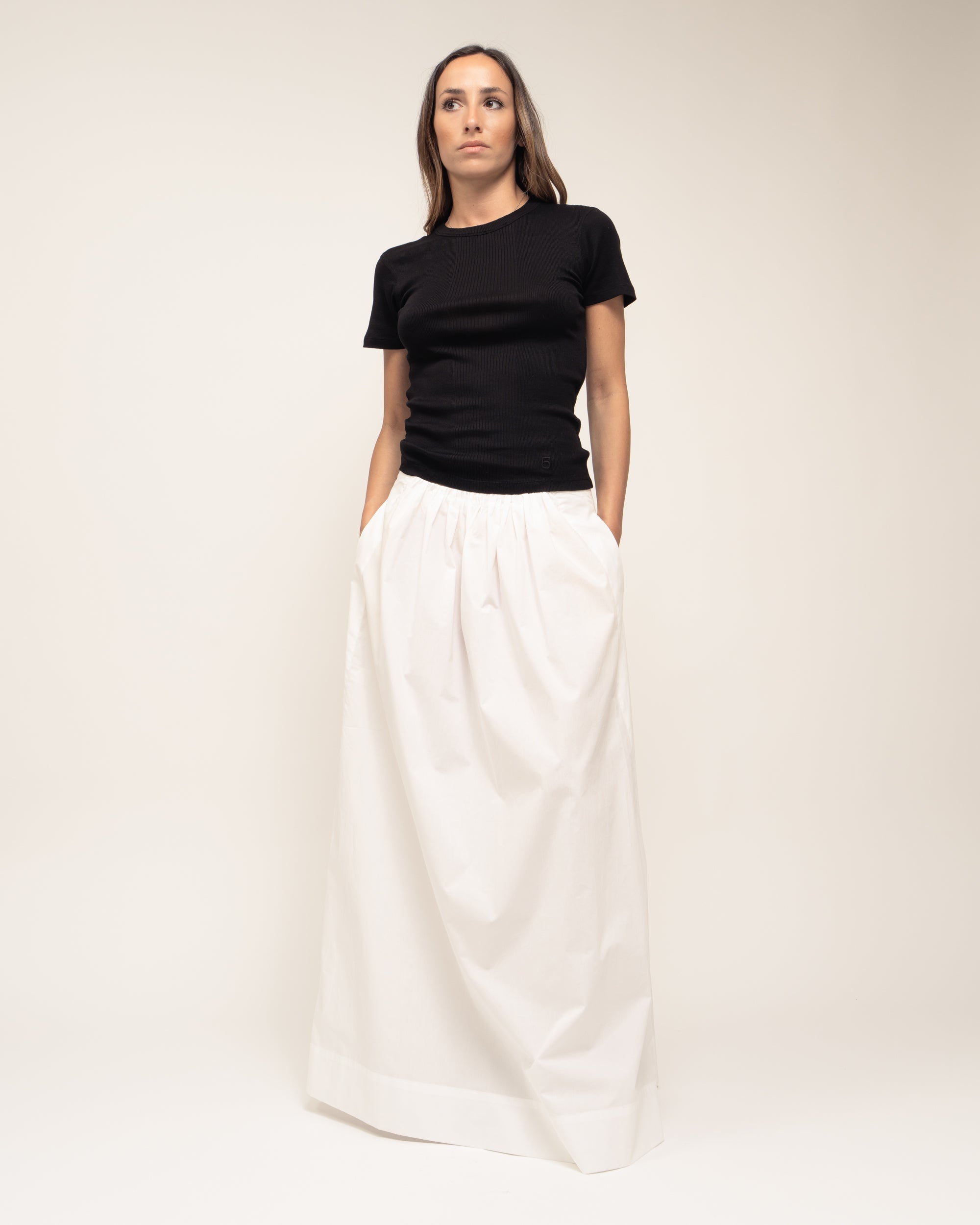 Janelle gonna lunga in popeline