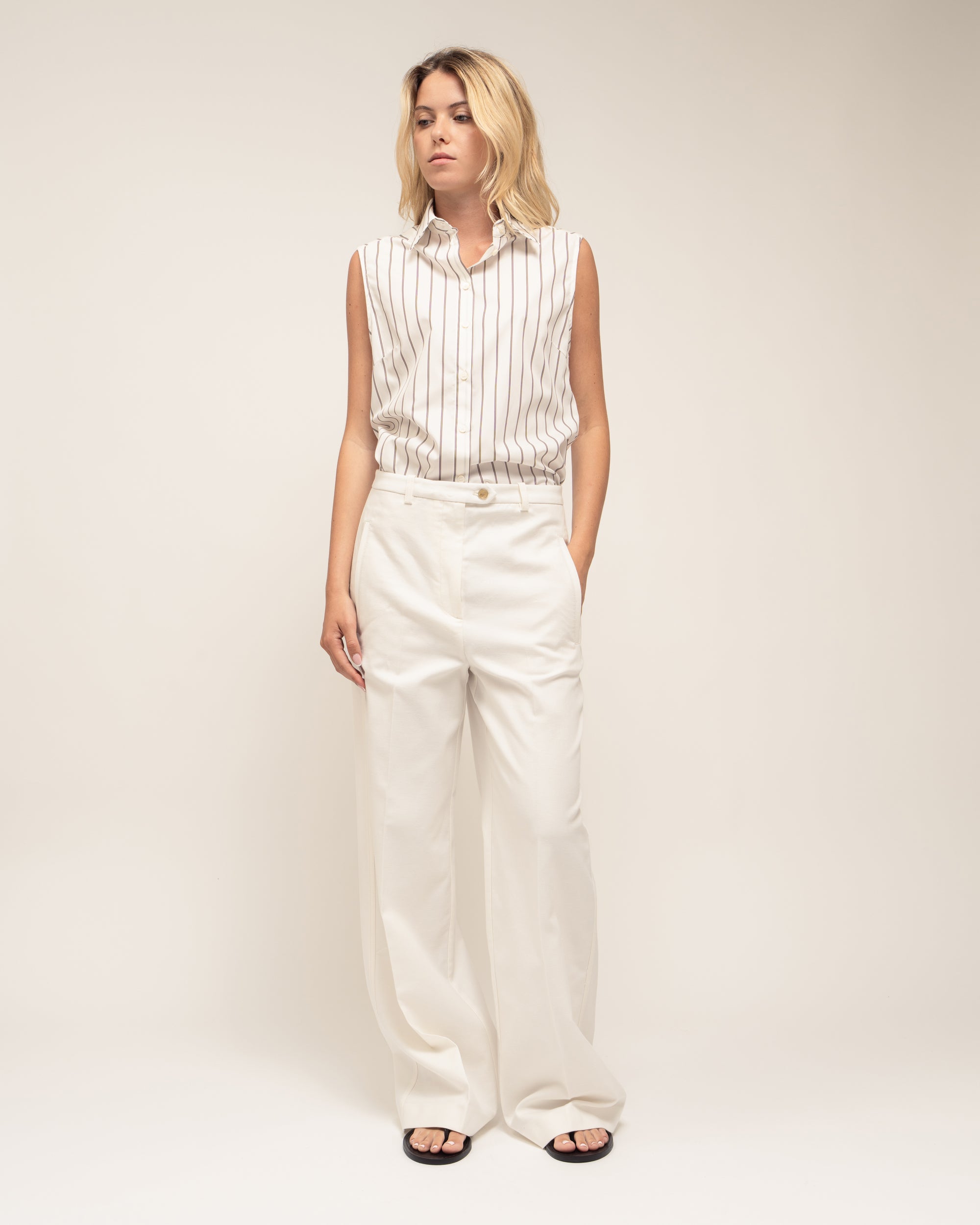 Joe pantaloni wide leg in saia