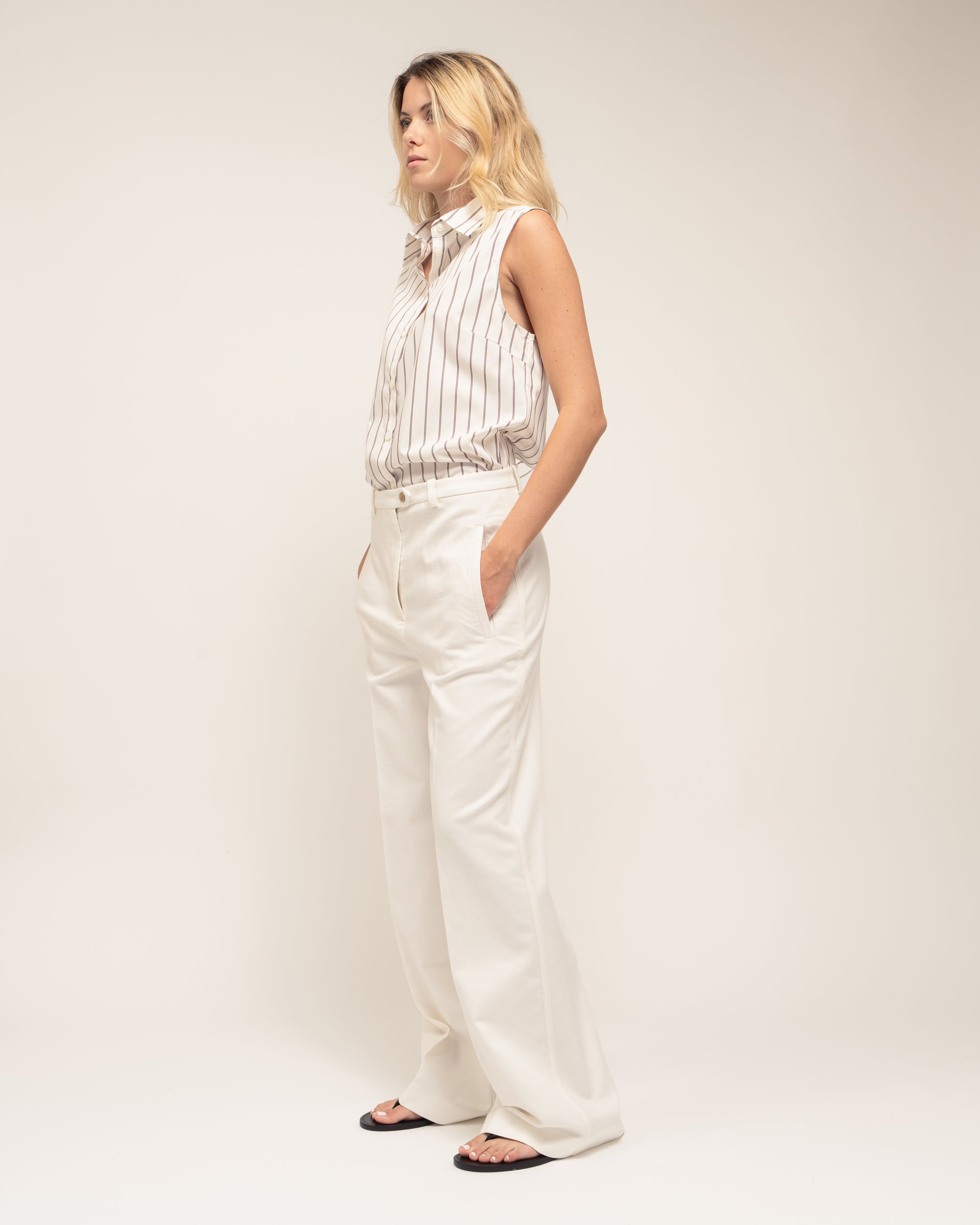 Joe pantaloni wide leg in saia