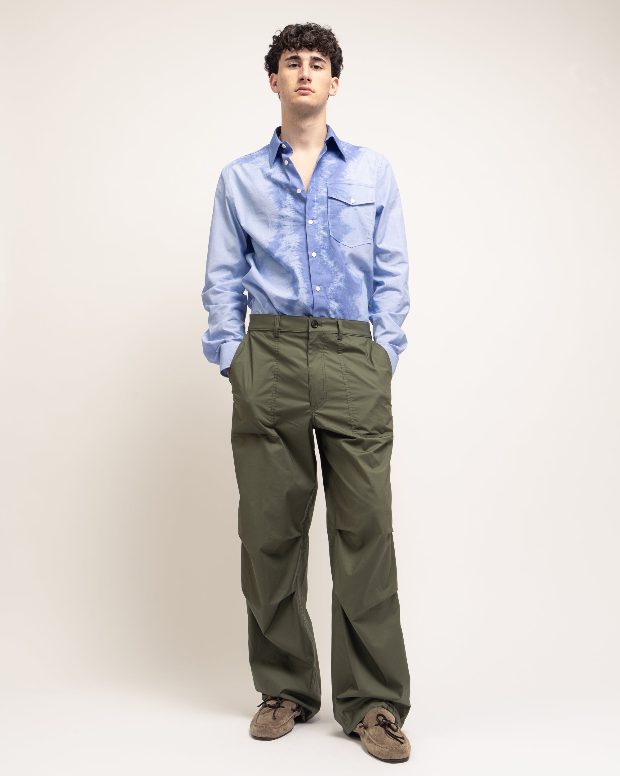 Khan pantaloni workwear in popeline