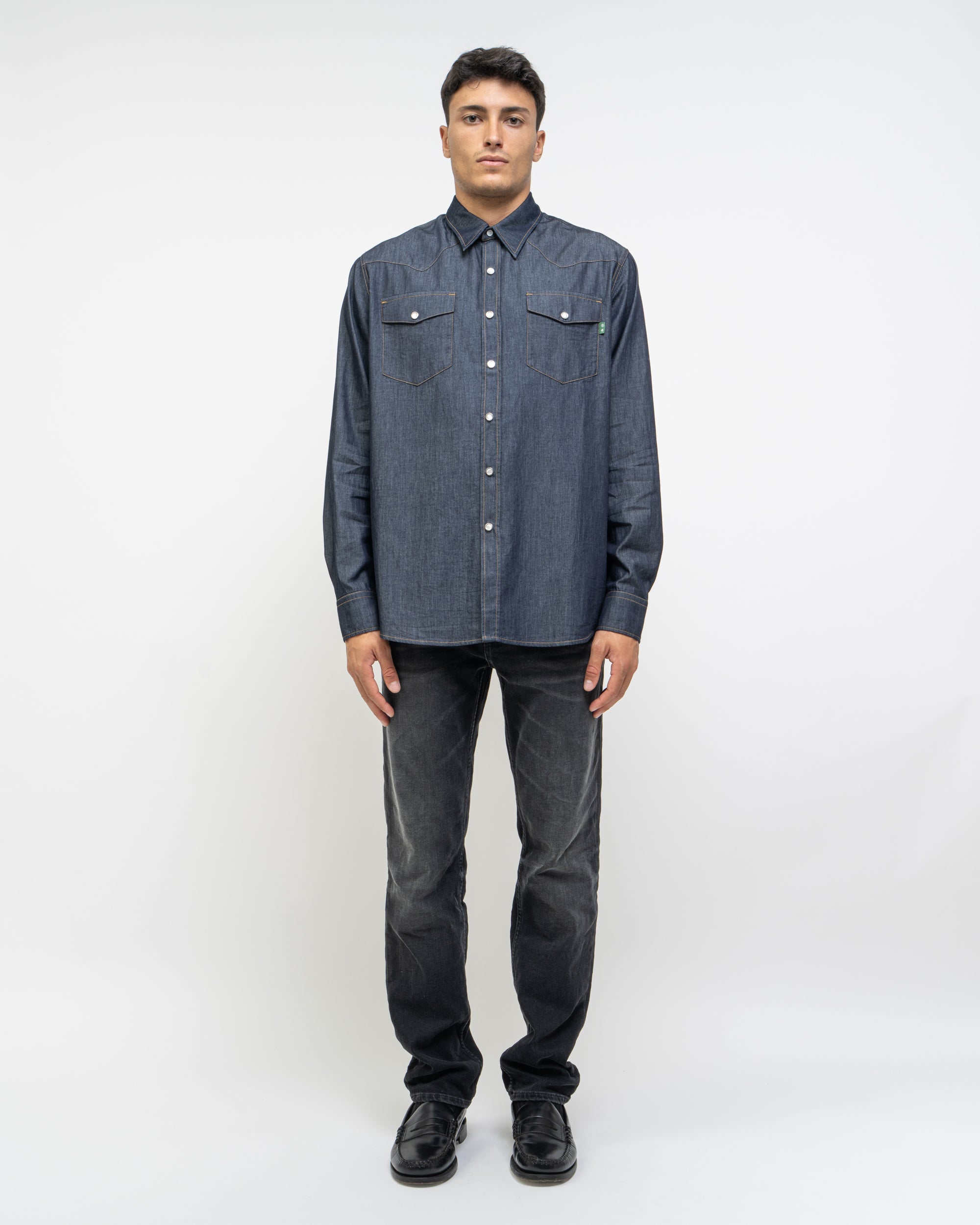 Lamb camicia texana in denim