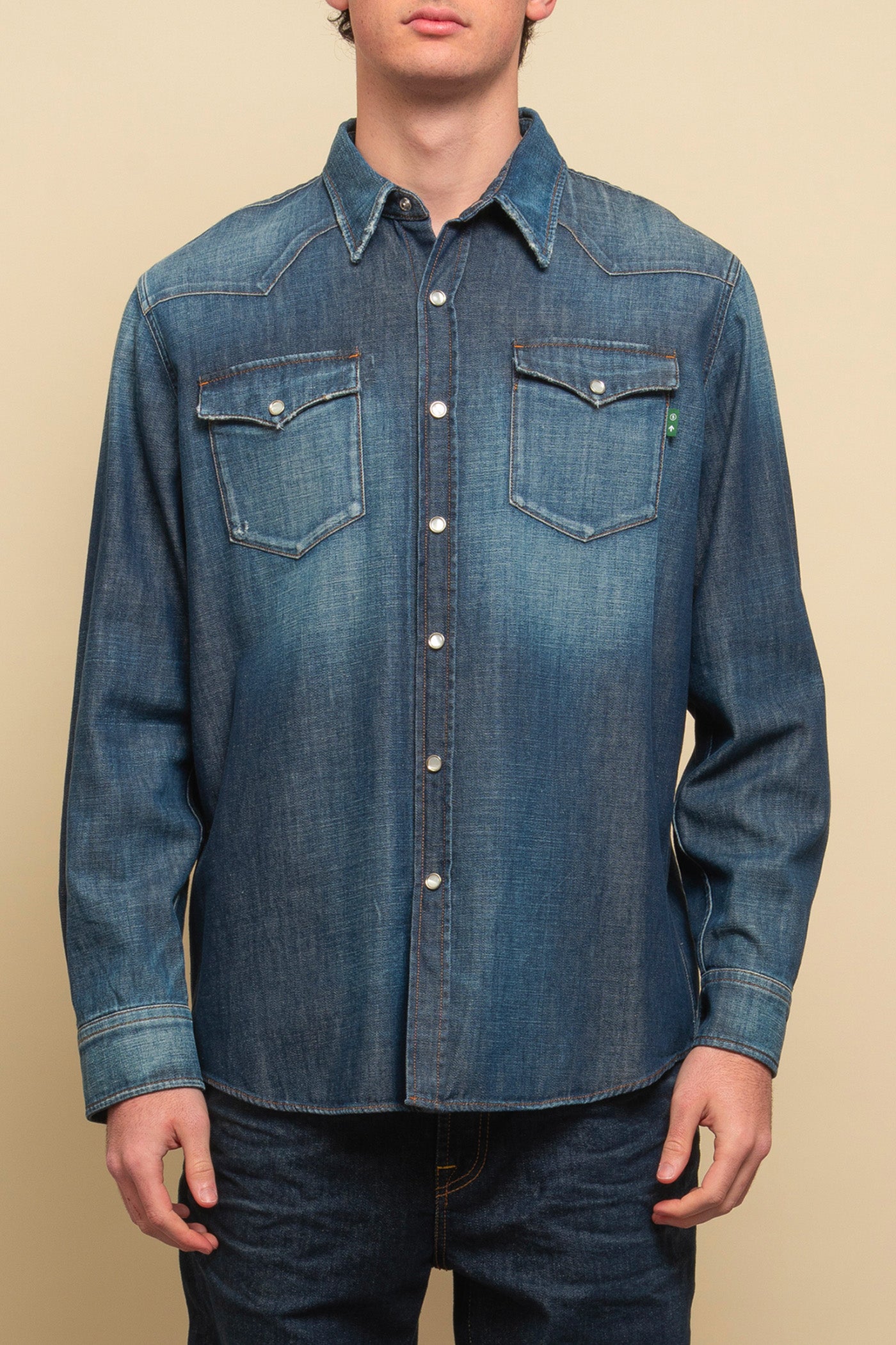 Lamb camicia texana in chambray