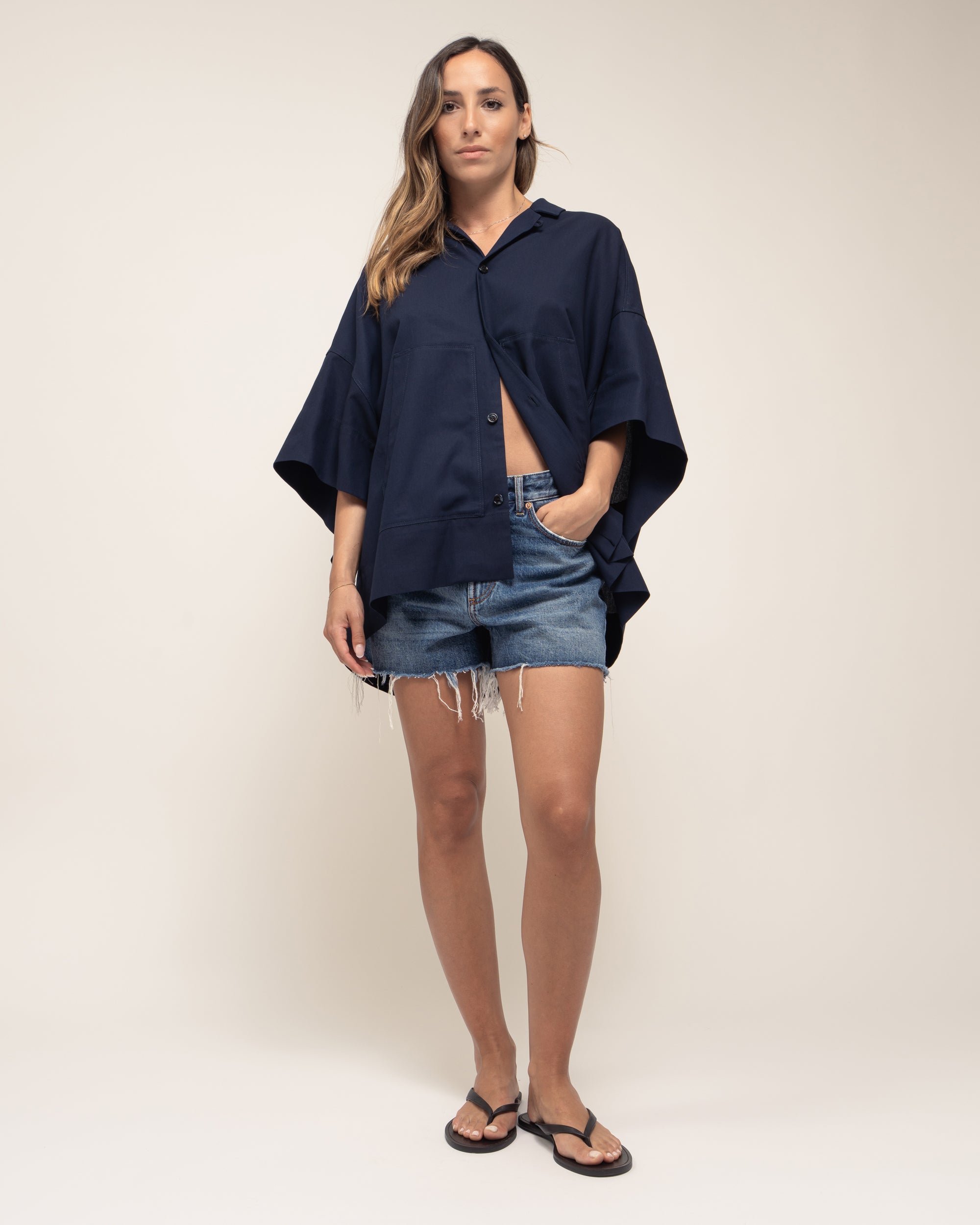 Lipps giacca camicia in gabardina crêpe