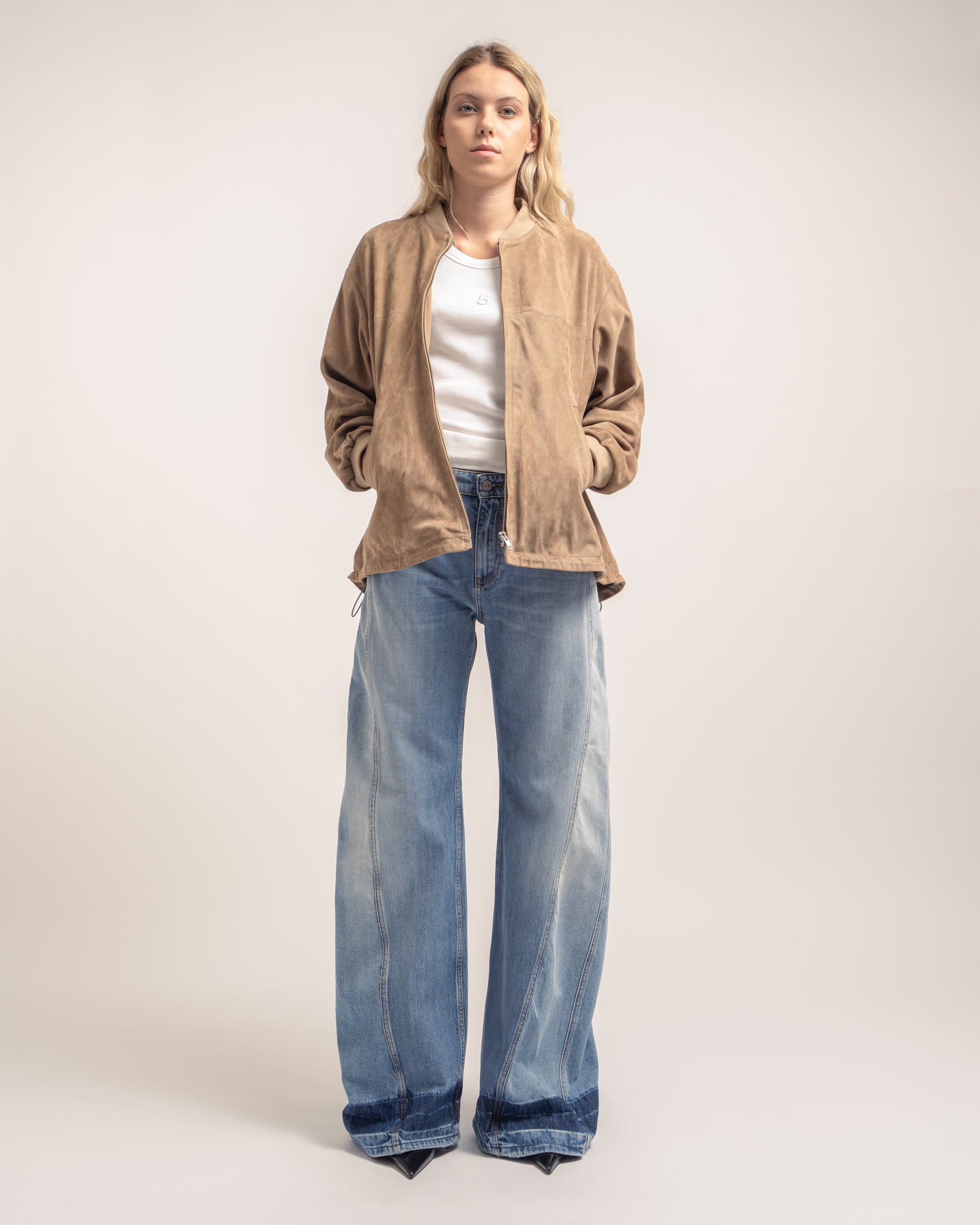 Machine bomber scamosciato