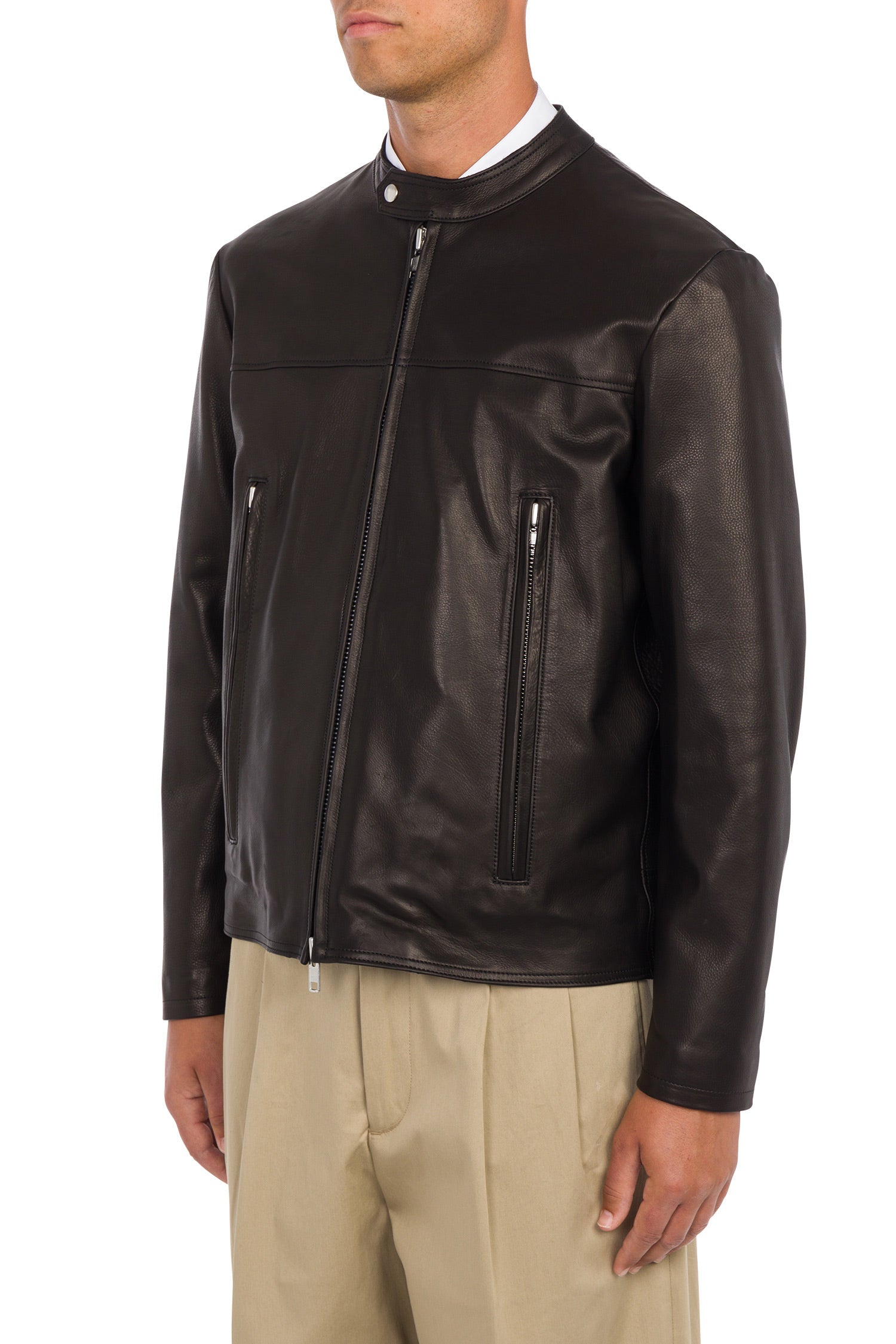 Marbike biker jacket in calf leather