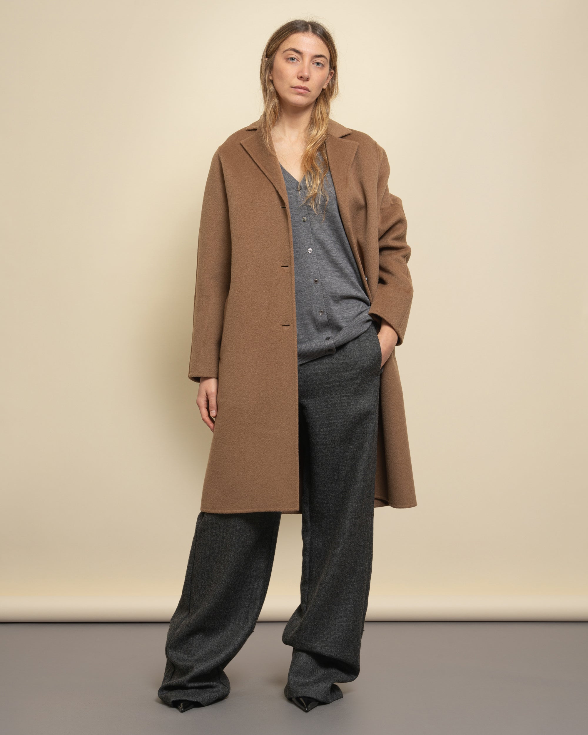 Mary single-breasted cloth coat