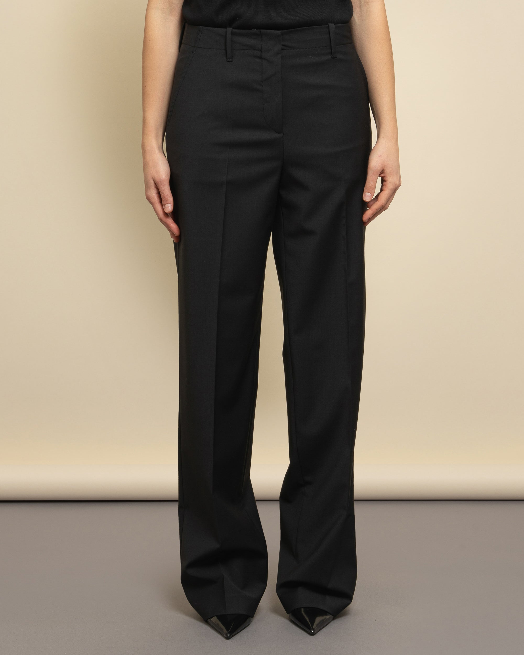 Melville straight leg trousers in cool wool