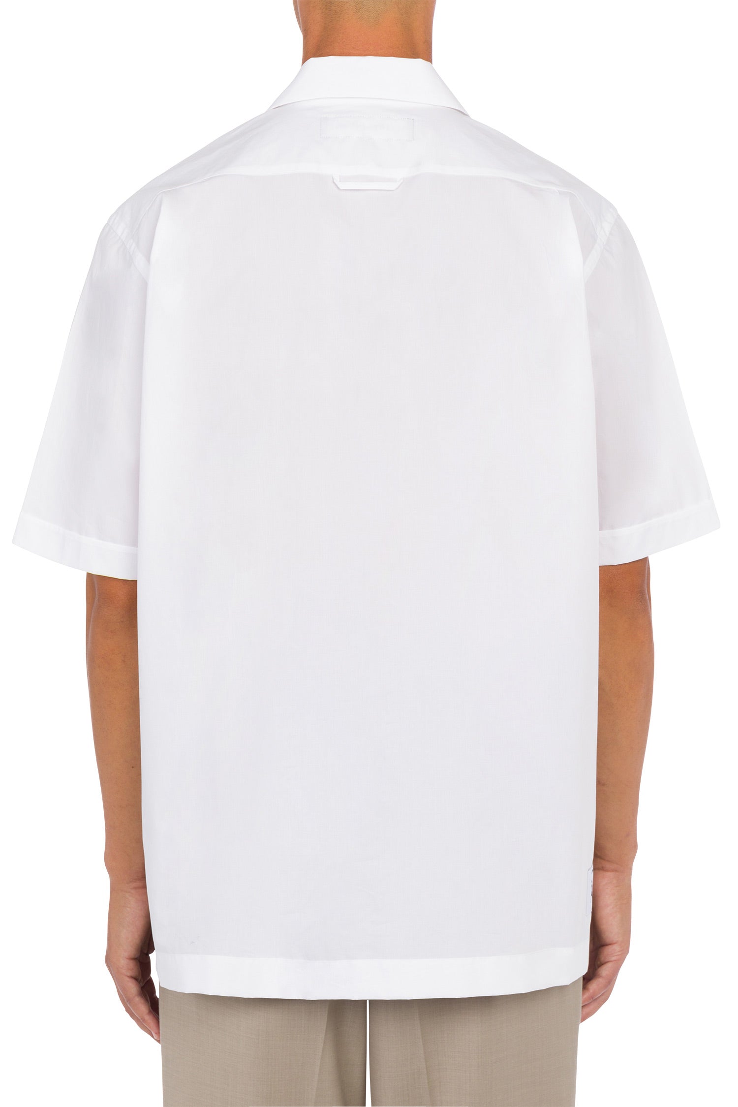 Monitor shirt in white poplin