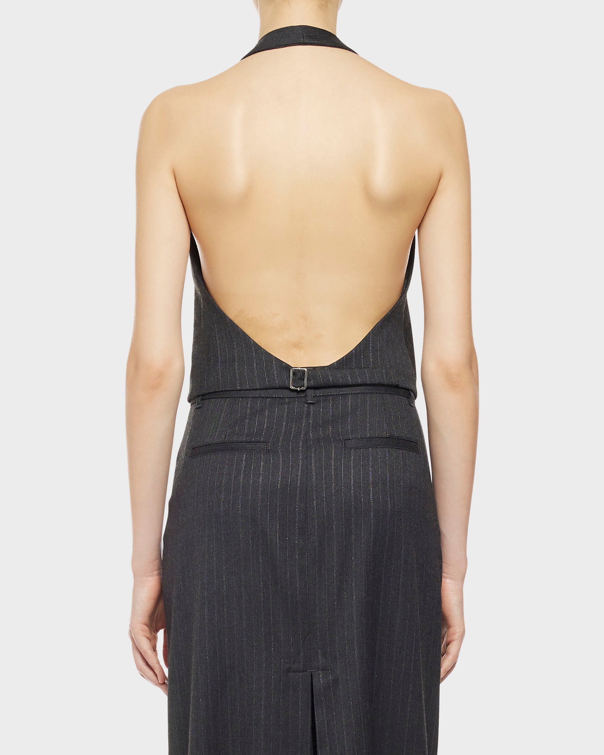 Naked lurex pinstripe vest