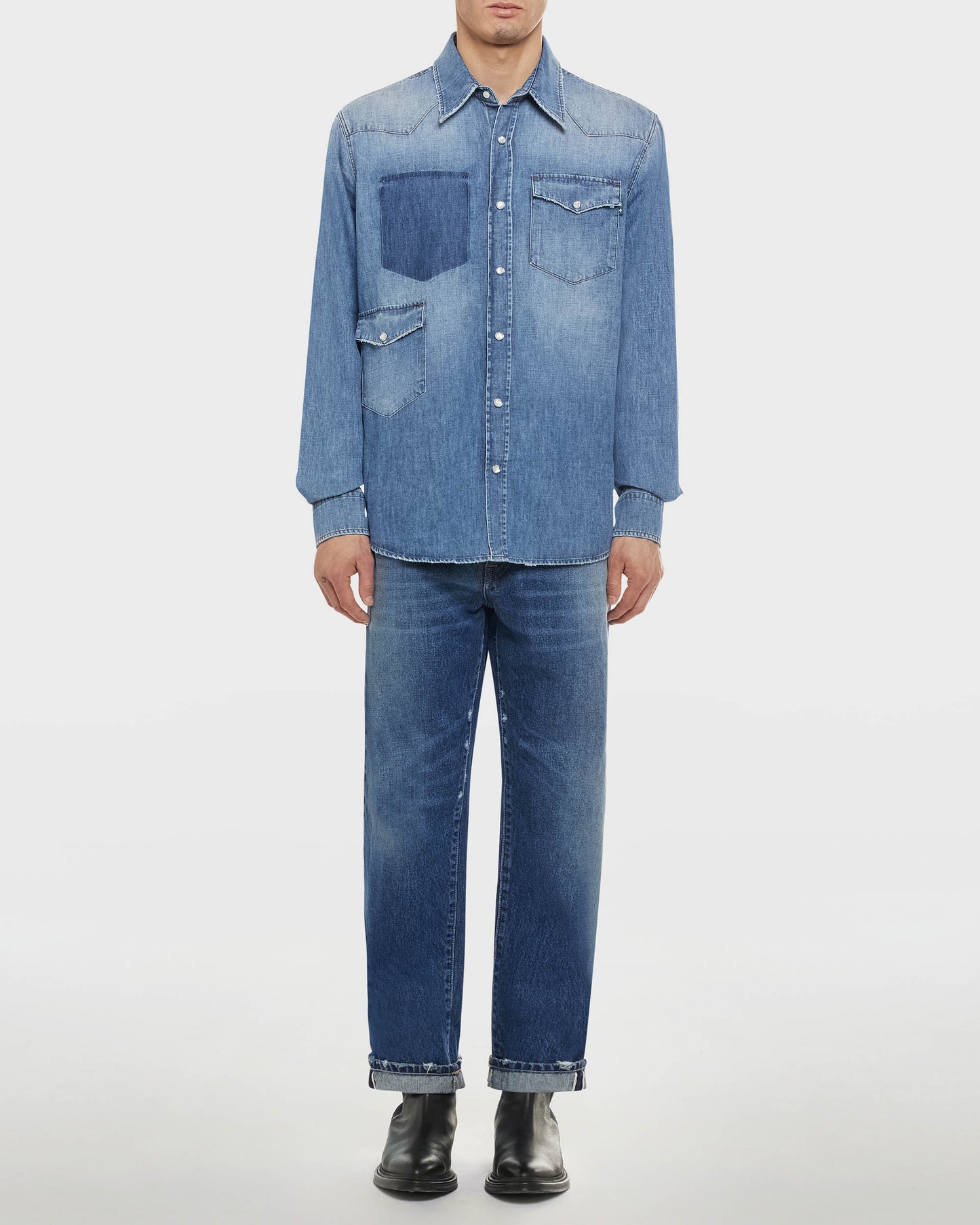 Newman jeans tapered in denim cimosato